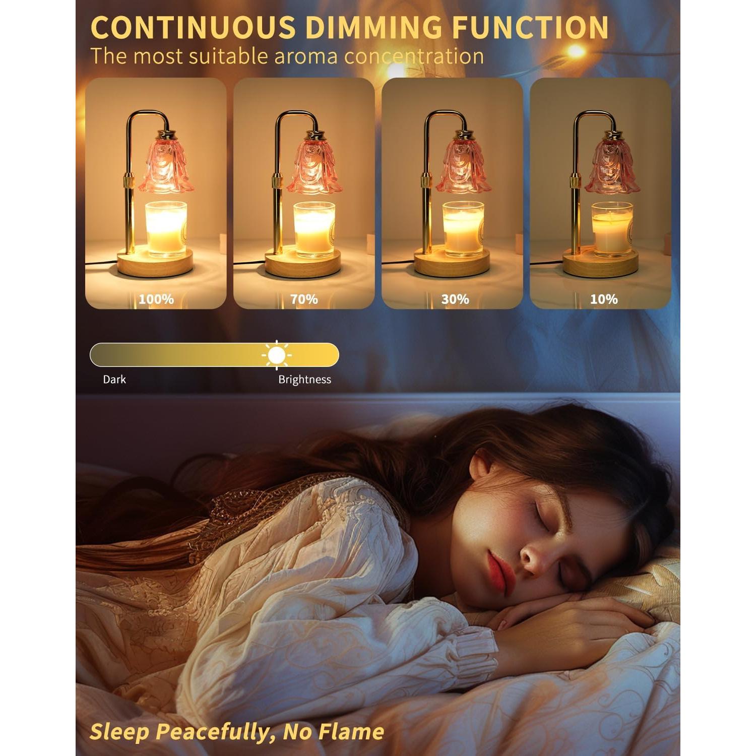 Lámpara Calentadora de Velas SupBri Rosa Tulipán 50W