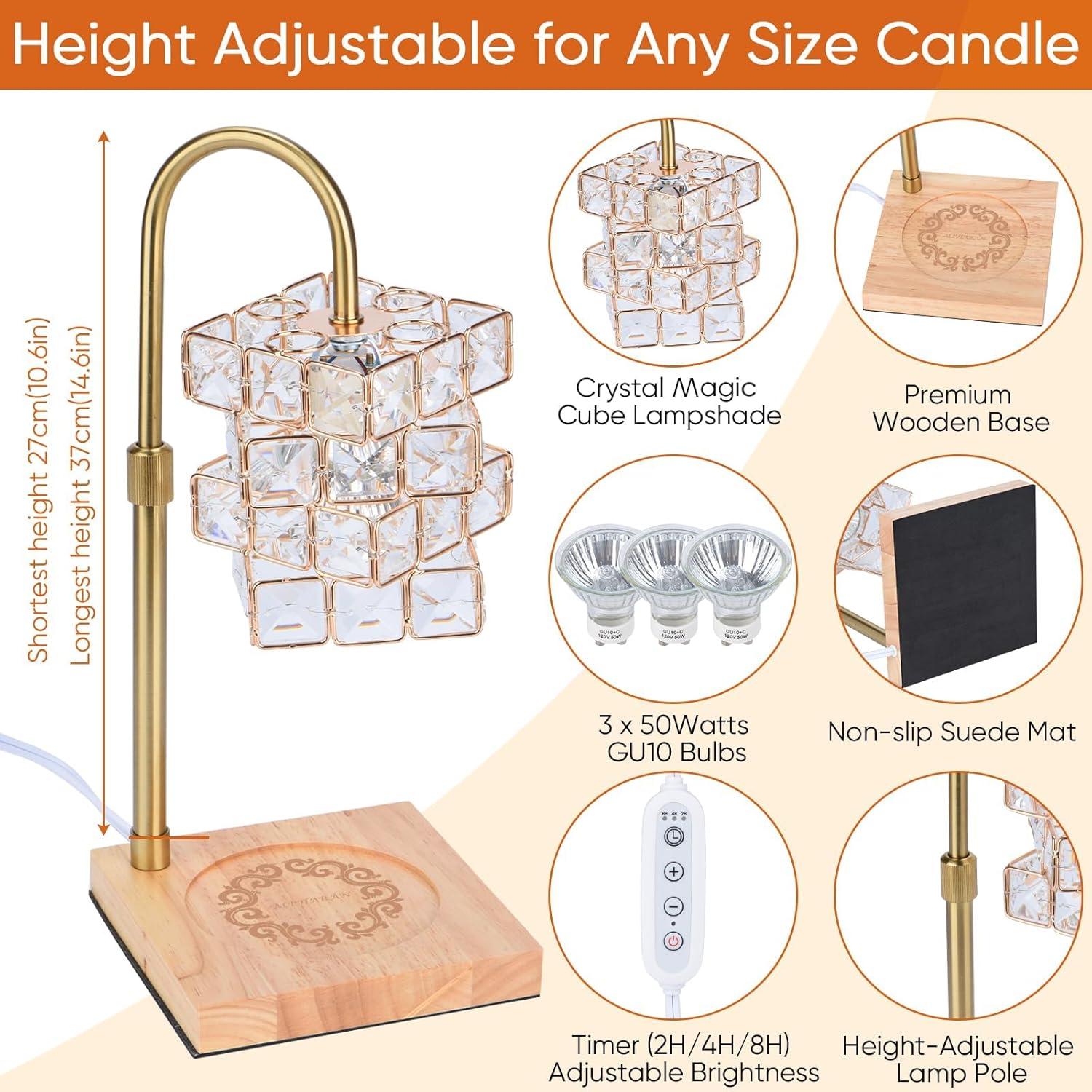 Lámpara Calentadora de Velas Alpharan con Temporizador 37cm