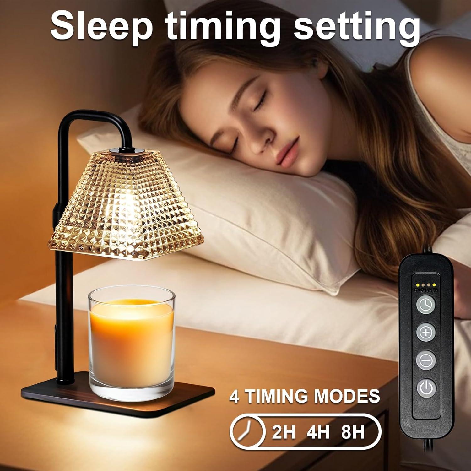 Lámpara Calentadora de Velas MUJTEO con Temporizador y Altura Ajustable