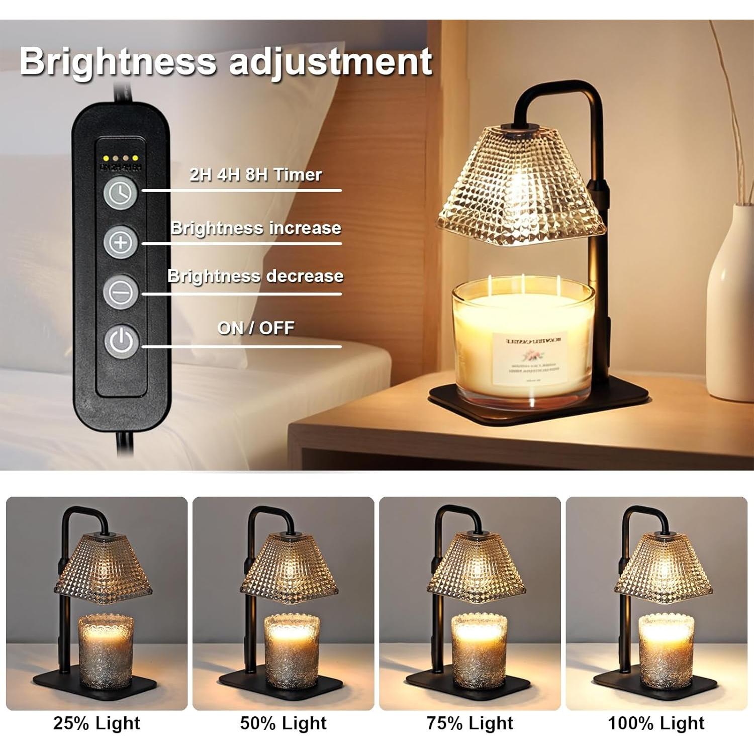 Lámpara Calentadora de Velas MUJTEO con Temporizador y Altura Ajustable