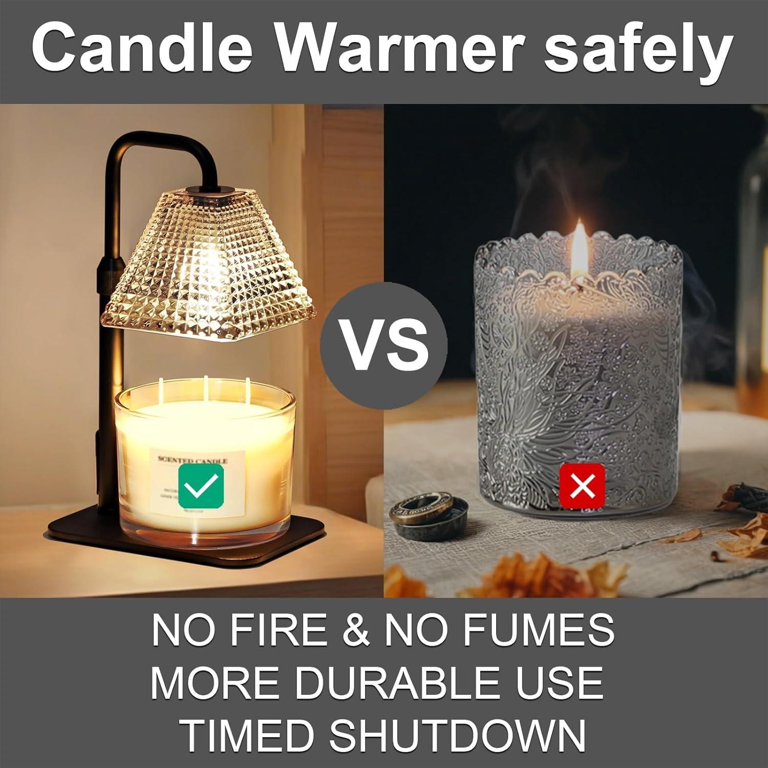 Lámpara Calentadora de Velas MUJTEO con Temporizador y Altura Ajustable
