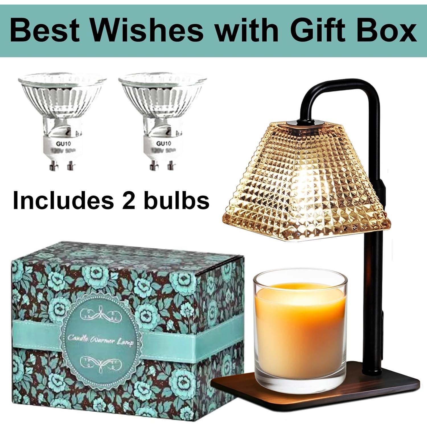 Lámpara Calentadora de Velas MUJTEO con Temporizador y Altura Ajustable