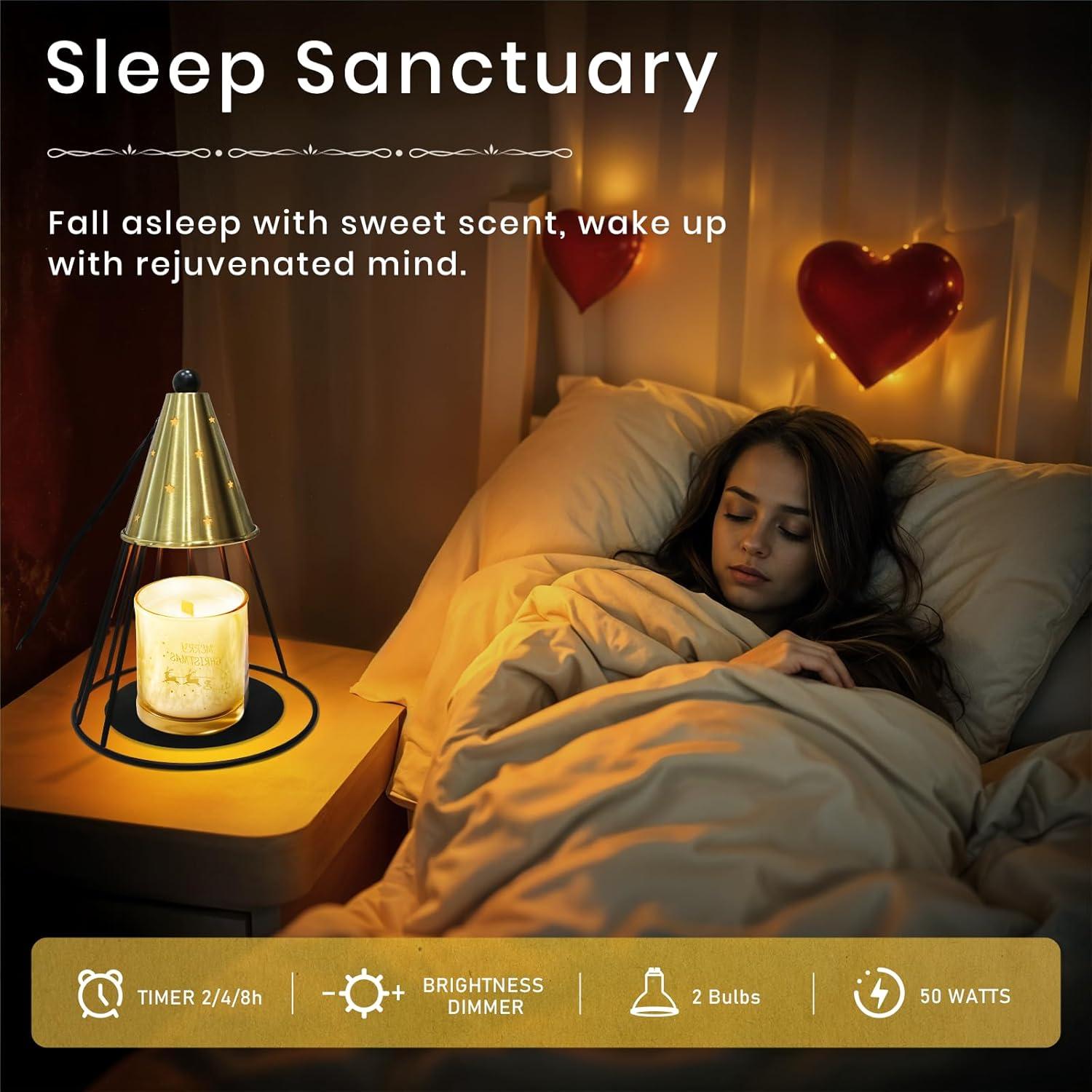 Lámpara Calentadora de Velas MAKYTWOW Dorada Regulable