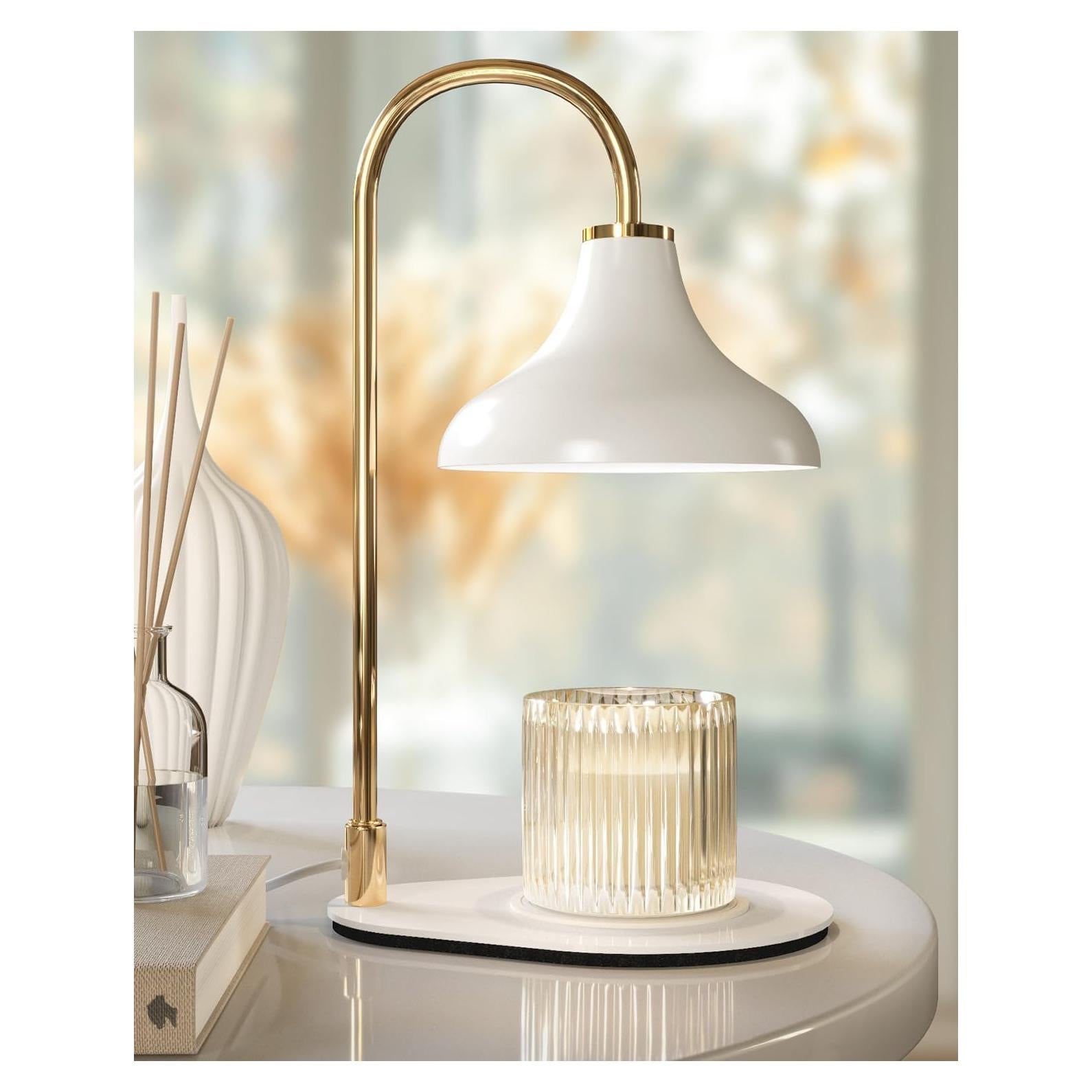 Lámpara Calentadora de Velas ERSHIXUN Blanca con Temporizador