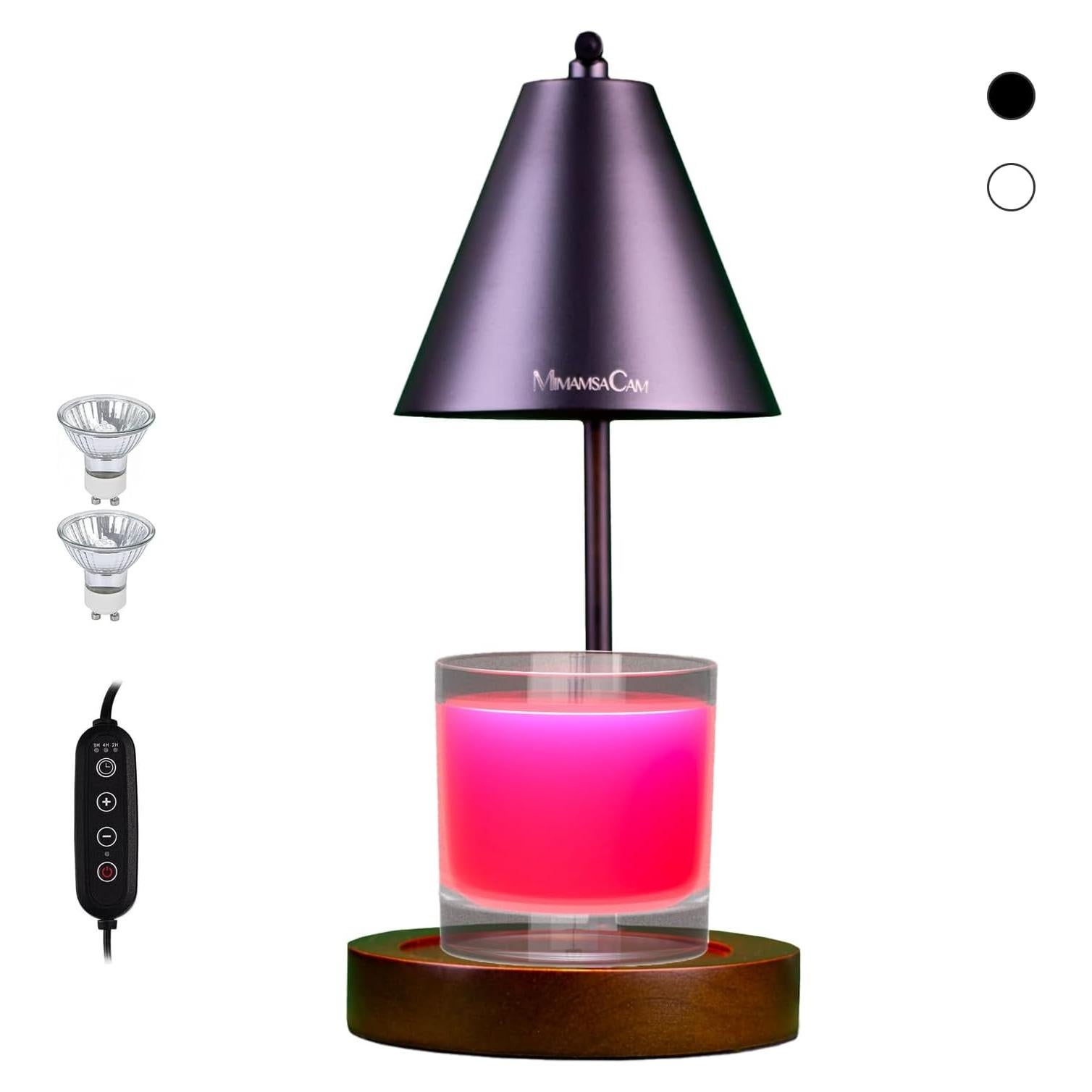 Lámpara Calentadora de Velas MimamsaCam Negra con Temporizador