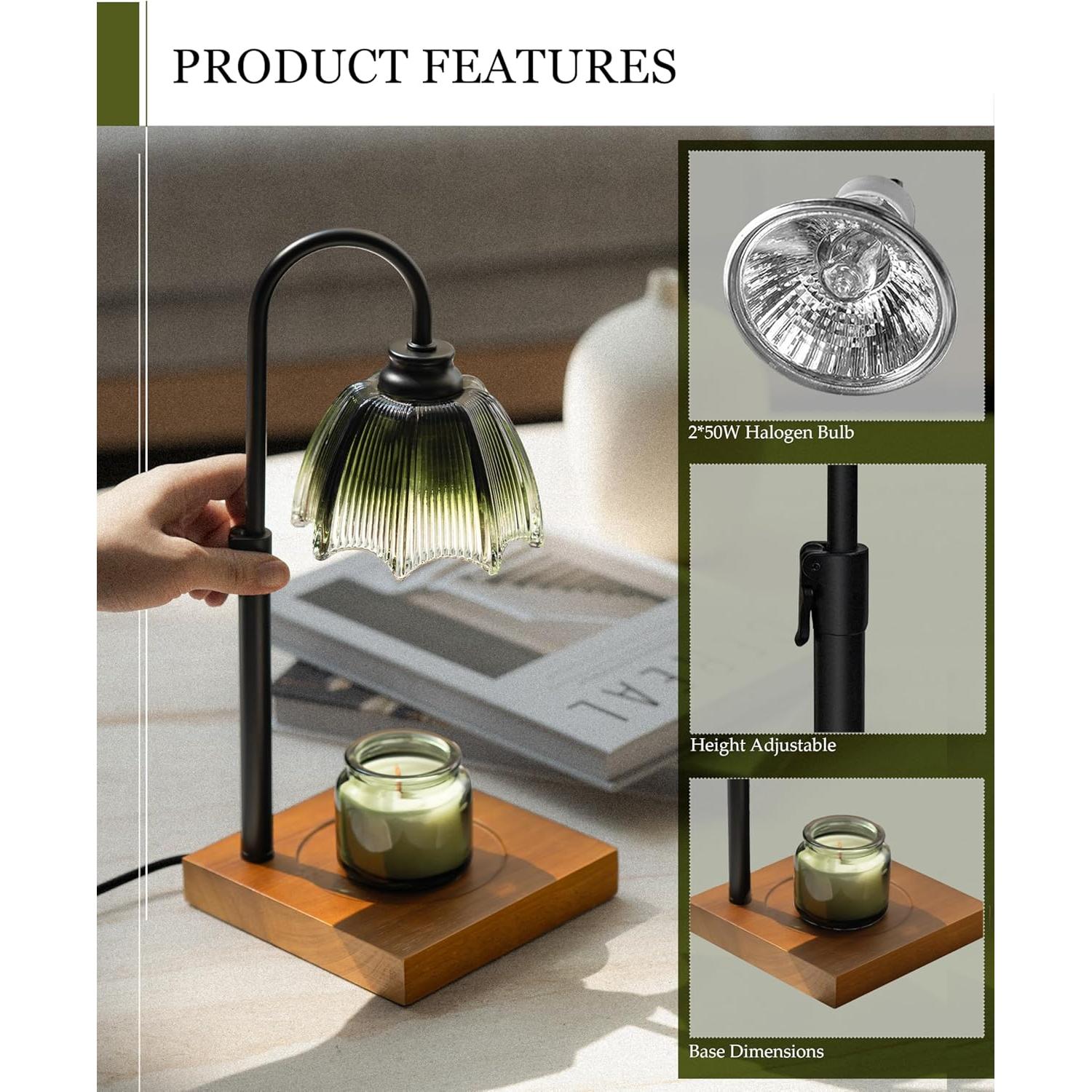 Lámpara Calentadora de Velas GleeNflux con Temporizador y Regulador