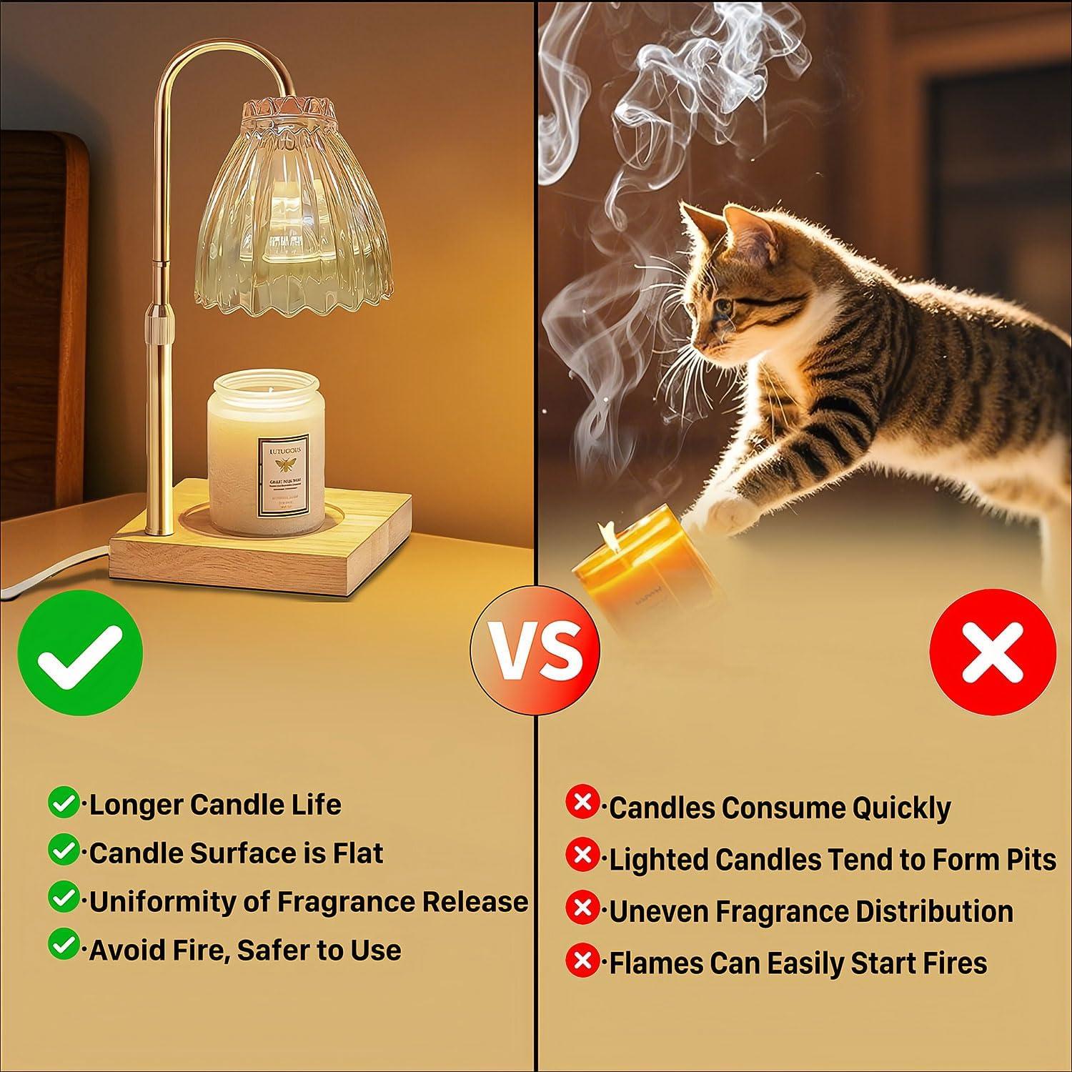 Lámpara Calentadora de Velas Conqto LED Dorada 50W Ajustable