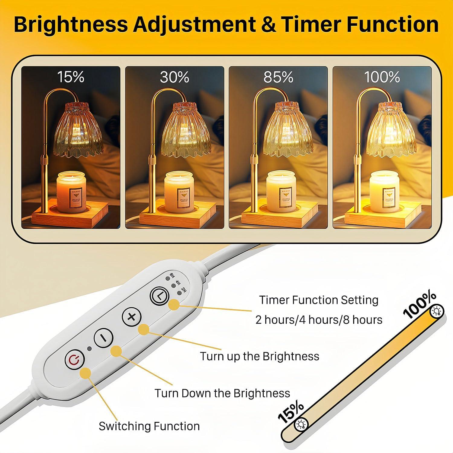 Lámpara Calentadora de Velas Conqto LED Dorada 50W Ajustable