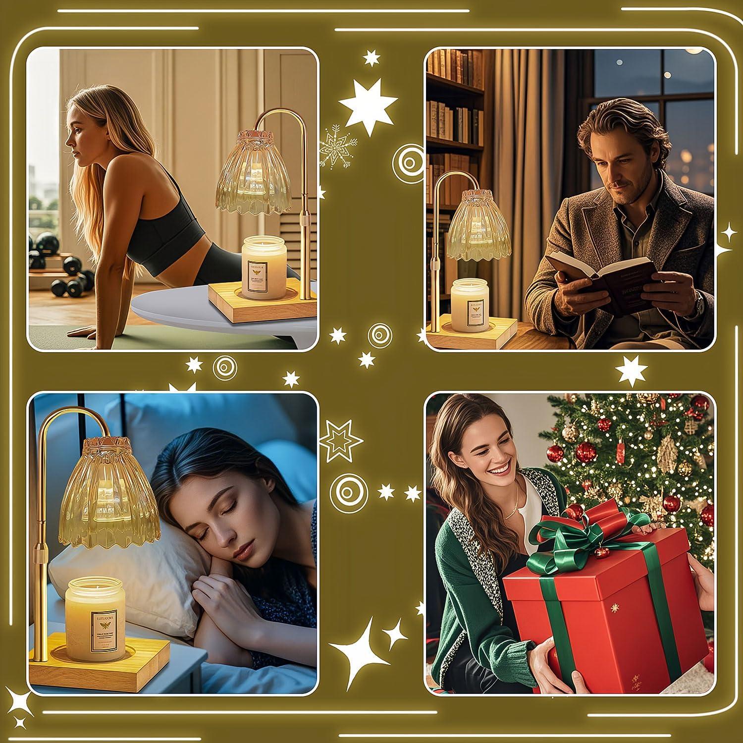 Lámpara Calentadora de Velas Conqto LED Dorada 50W Ajustable