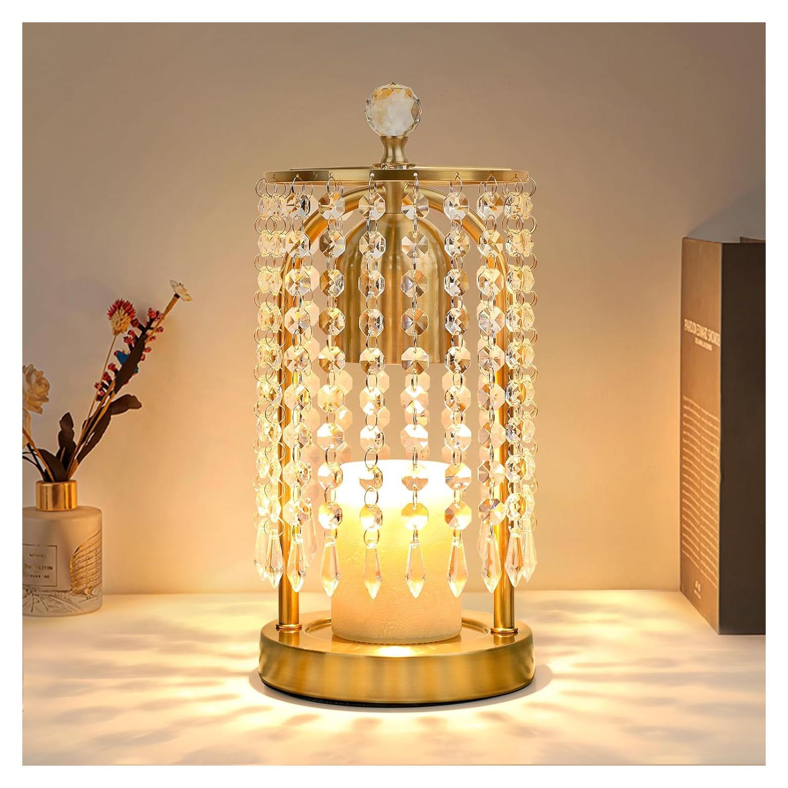 Lámpara Calentadora de Velas Eléctrica KunruiTAI Dorada con Temporizador