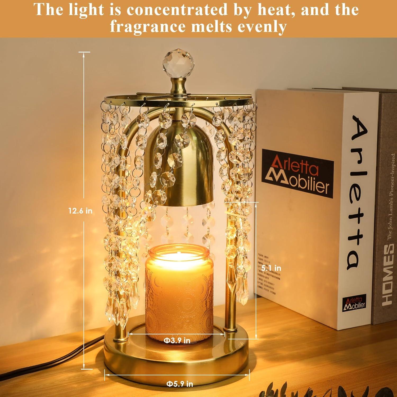 Lámpara Calentadora de Velas Eléctrica KunruiTAI Dorada con Temporizador