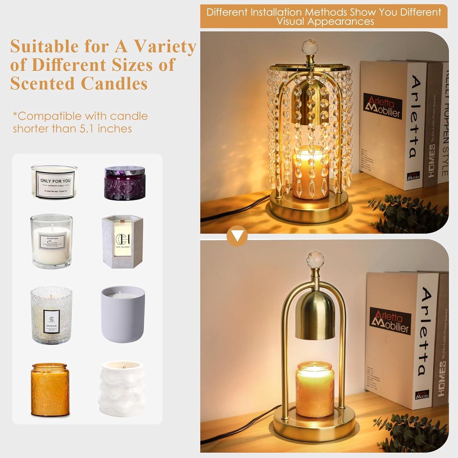 Lámpara Calentadora de Velas Eléctrica KunruiTAI Dorada con Temporizador