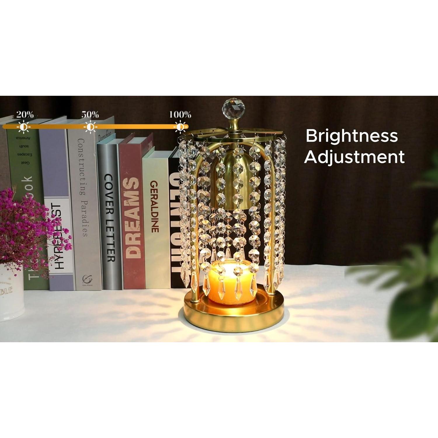 Lámpara Calentadora de Velas Eléctrica KunruiTAI Dorada con Temporizador