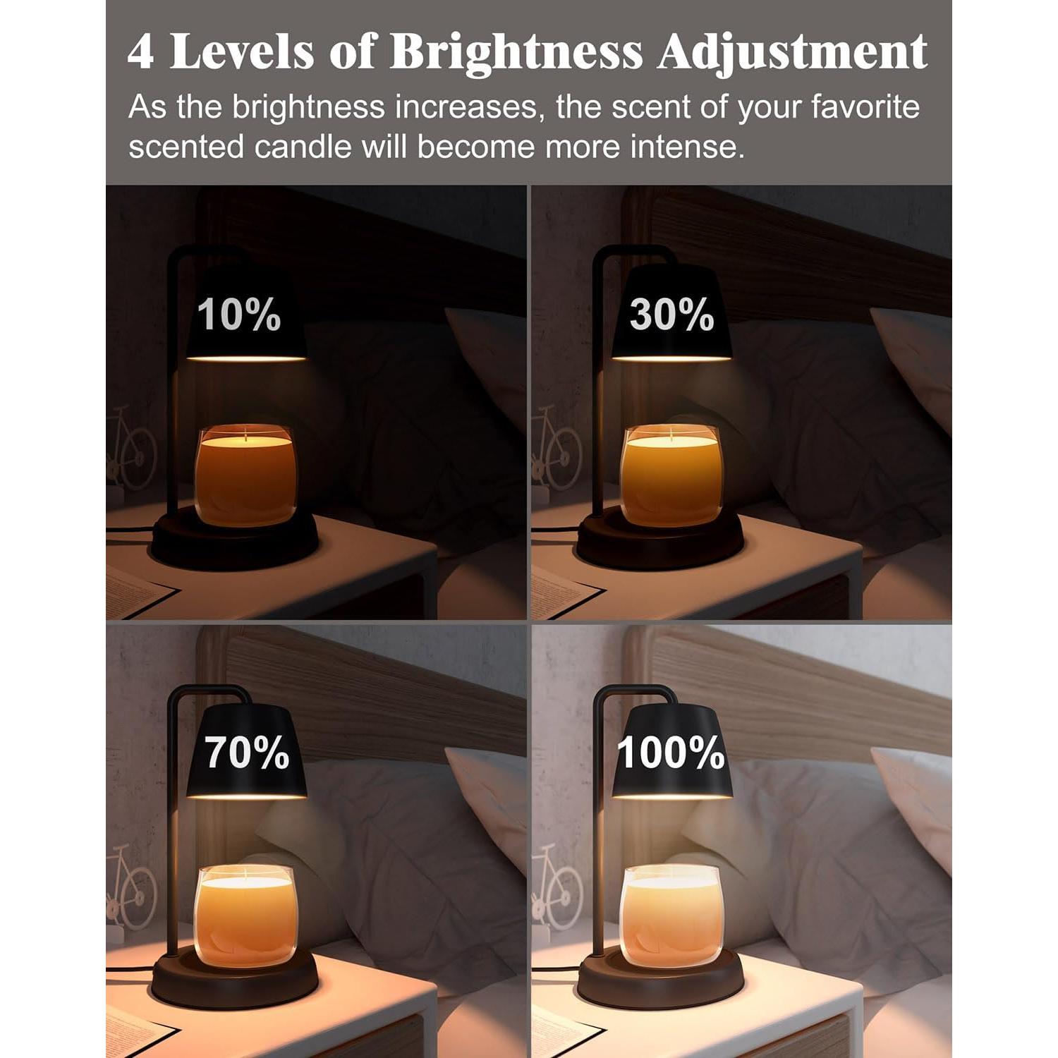 Lámpara Calentadora de Velas YIGEYIGE Negra con Temporizador