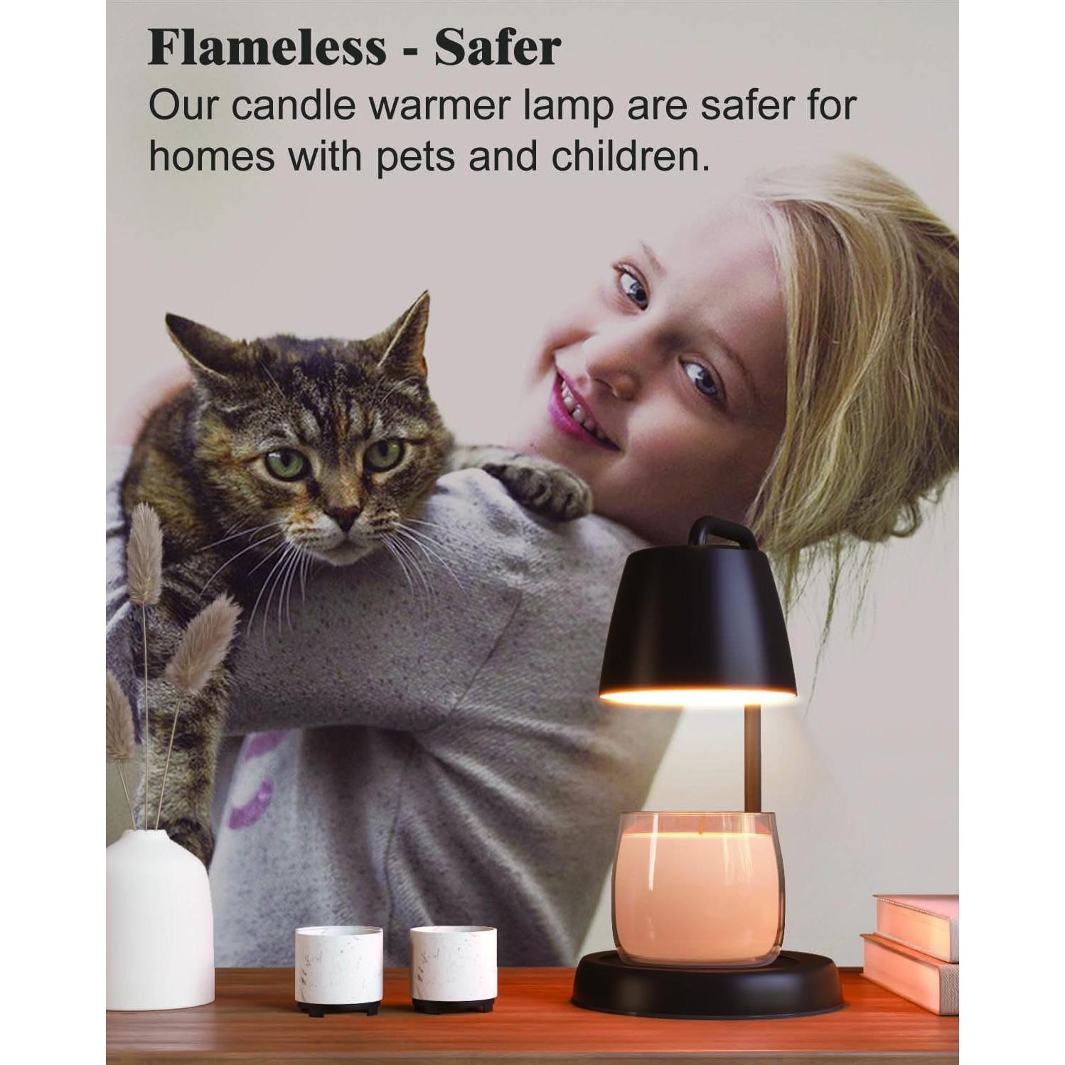 Lámpara Calentadora de Velas YIGEYIGE Negra con Temporizador