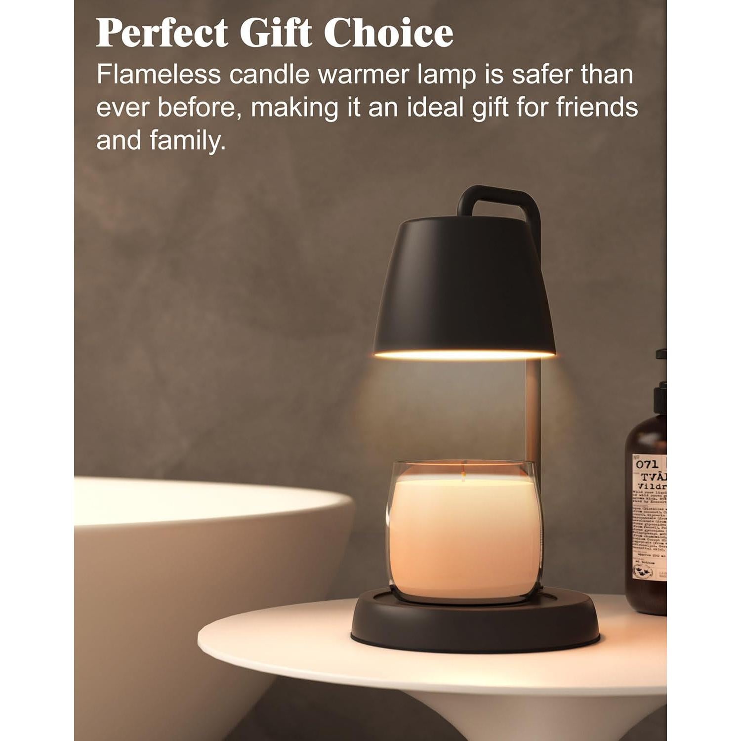 Lámpara Calentadora de Velas YIGEYIGE Negra con Temporizador