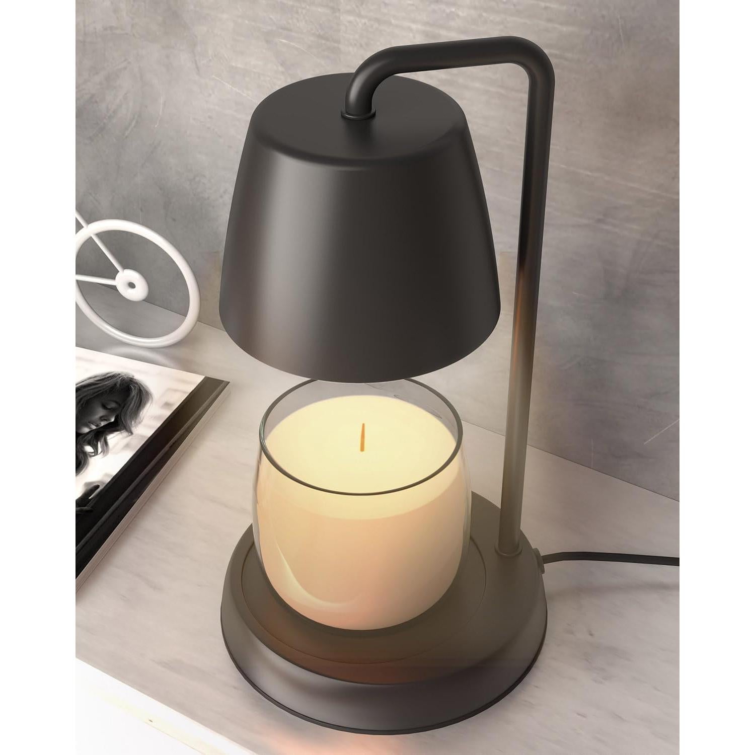 Lámpara Calentadora de Velas YIGEYIGE Negra con Temporizador