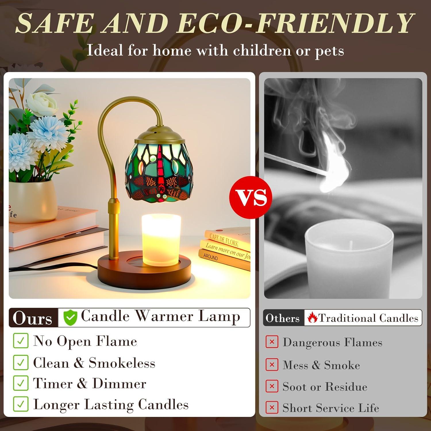 Lámpara Calentadora de Velas XIFEINIU Libélula con Temporizador