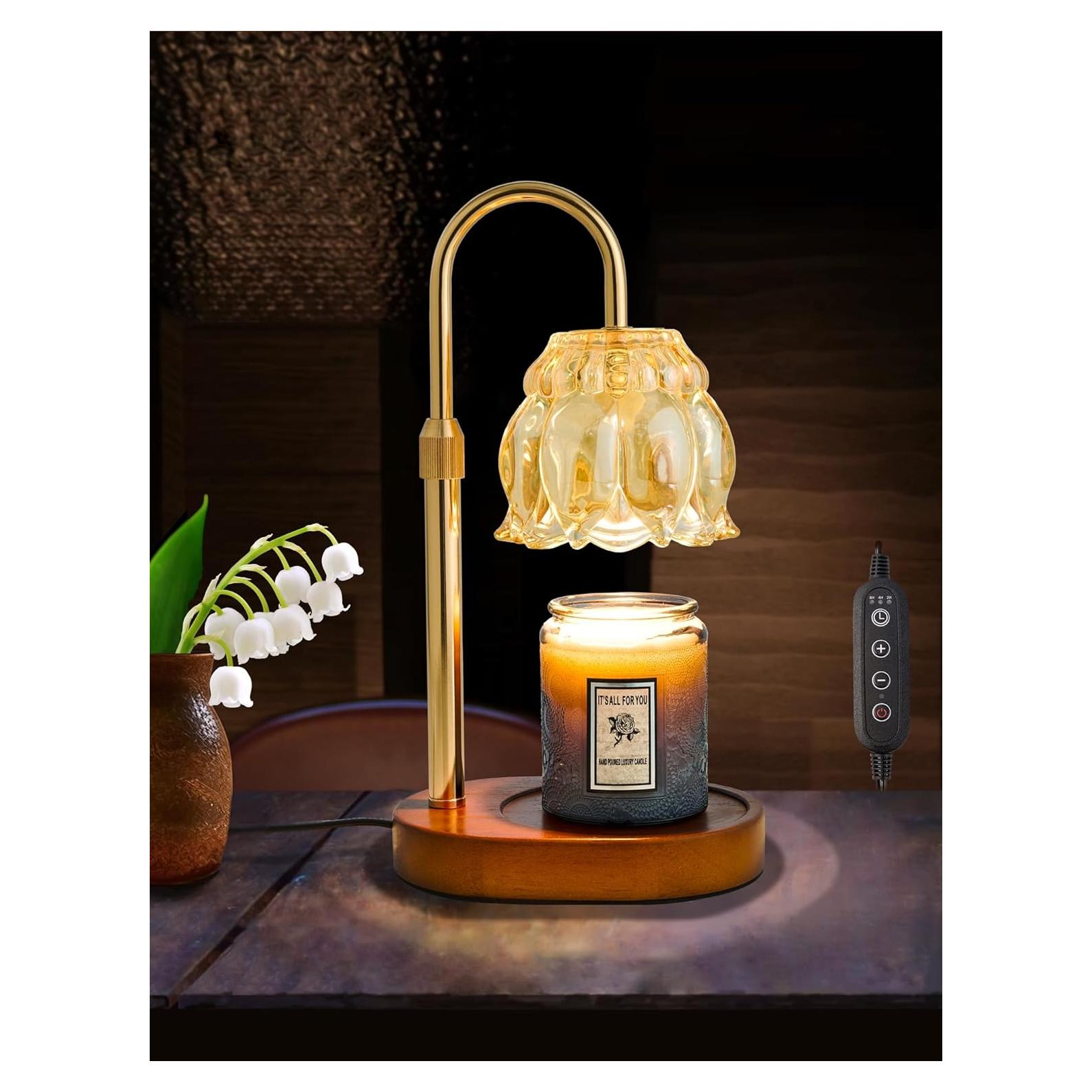 Lámpara Calentadora de Velas Wahomere Oro Champán Regulable