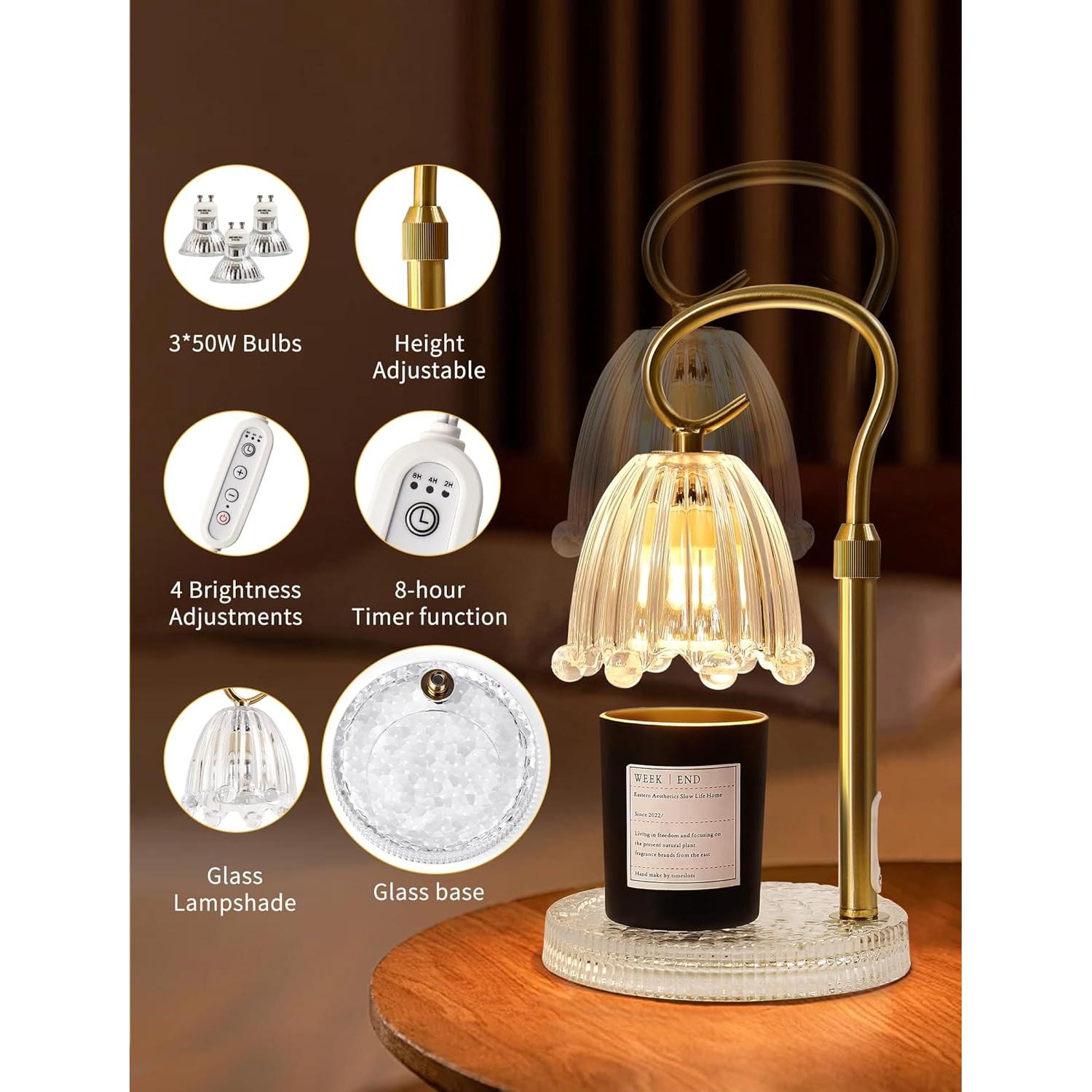 Lámpara Calentadora de Velas NeatGlow con Temporizador y Regulador