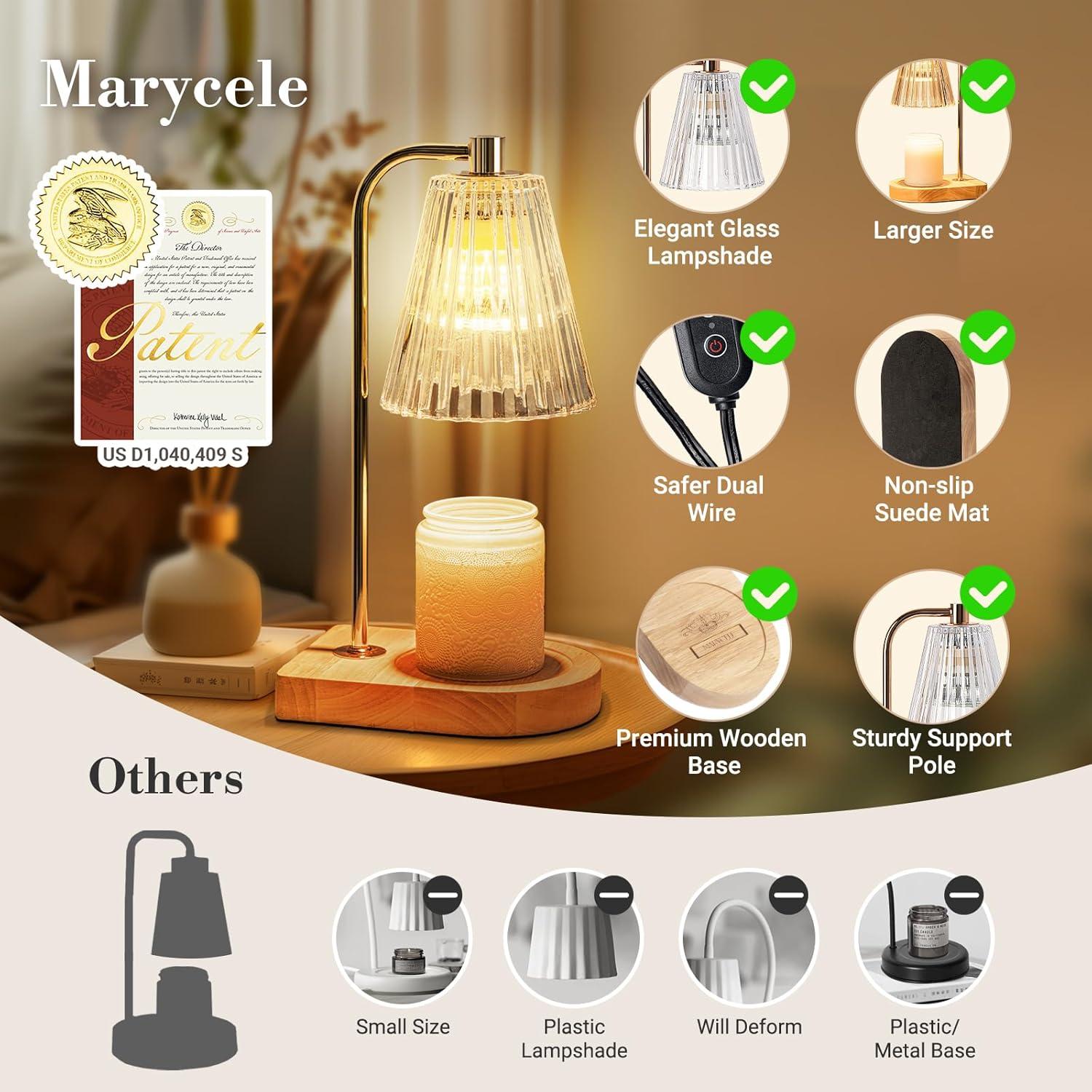 Lámpara Calentadora de Velas Marycele con Temporizador y Diseño Vintage