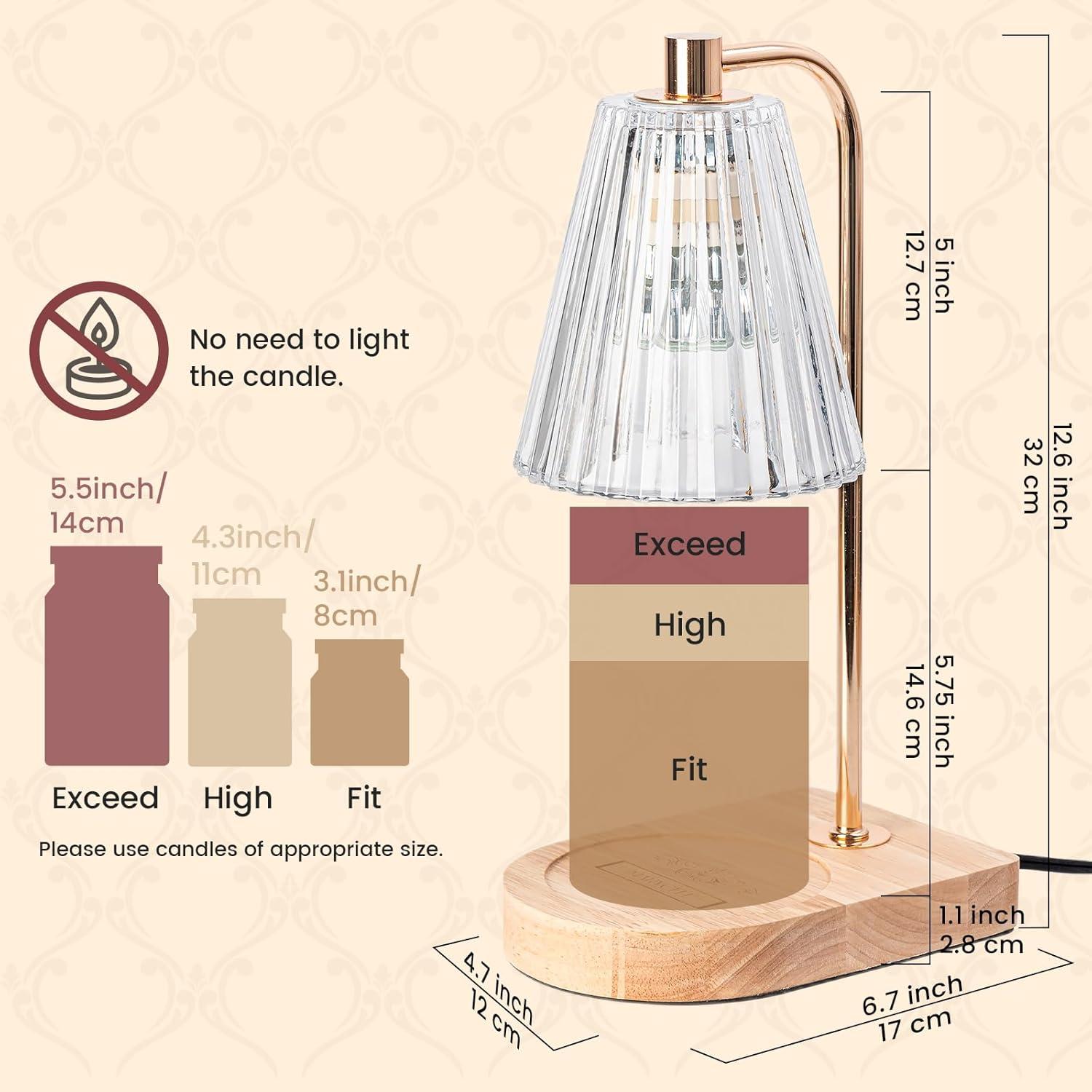 Lámpara Calentadora de Velas Marycele con Temporizador y Diseño Vintage