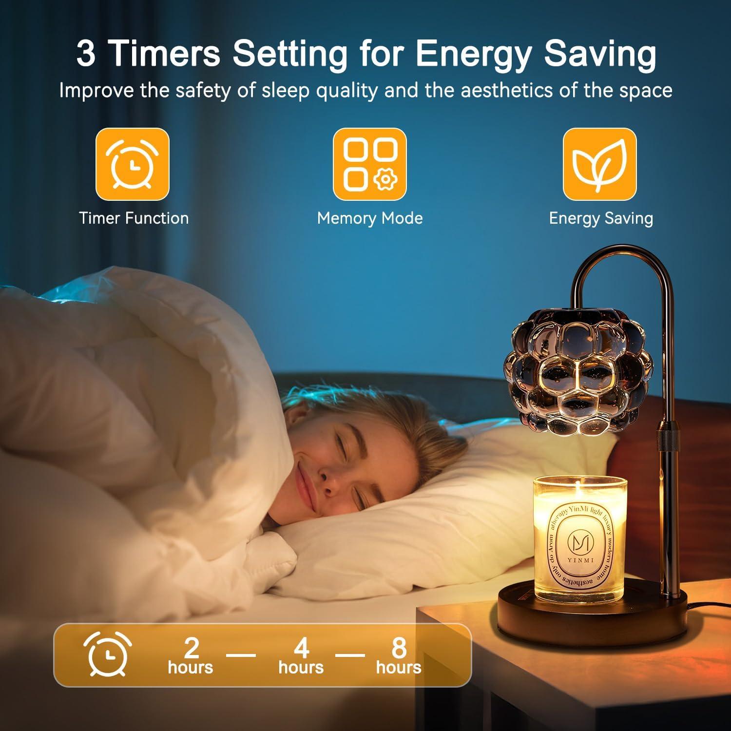 Lámpara Calentadora de Velas TSJ Home Negra 35.5x61cm