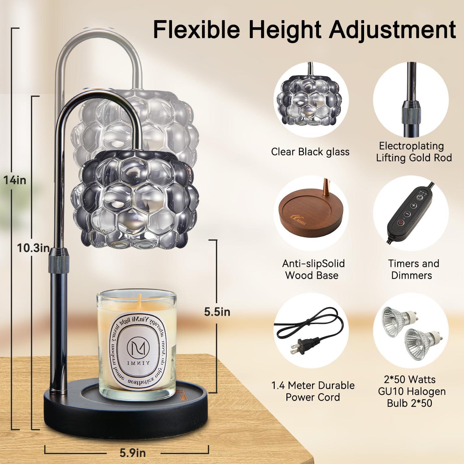 Lámpara Calentadora de Velas TSJ Home Negra 35.5x61cm