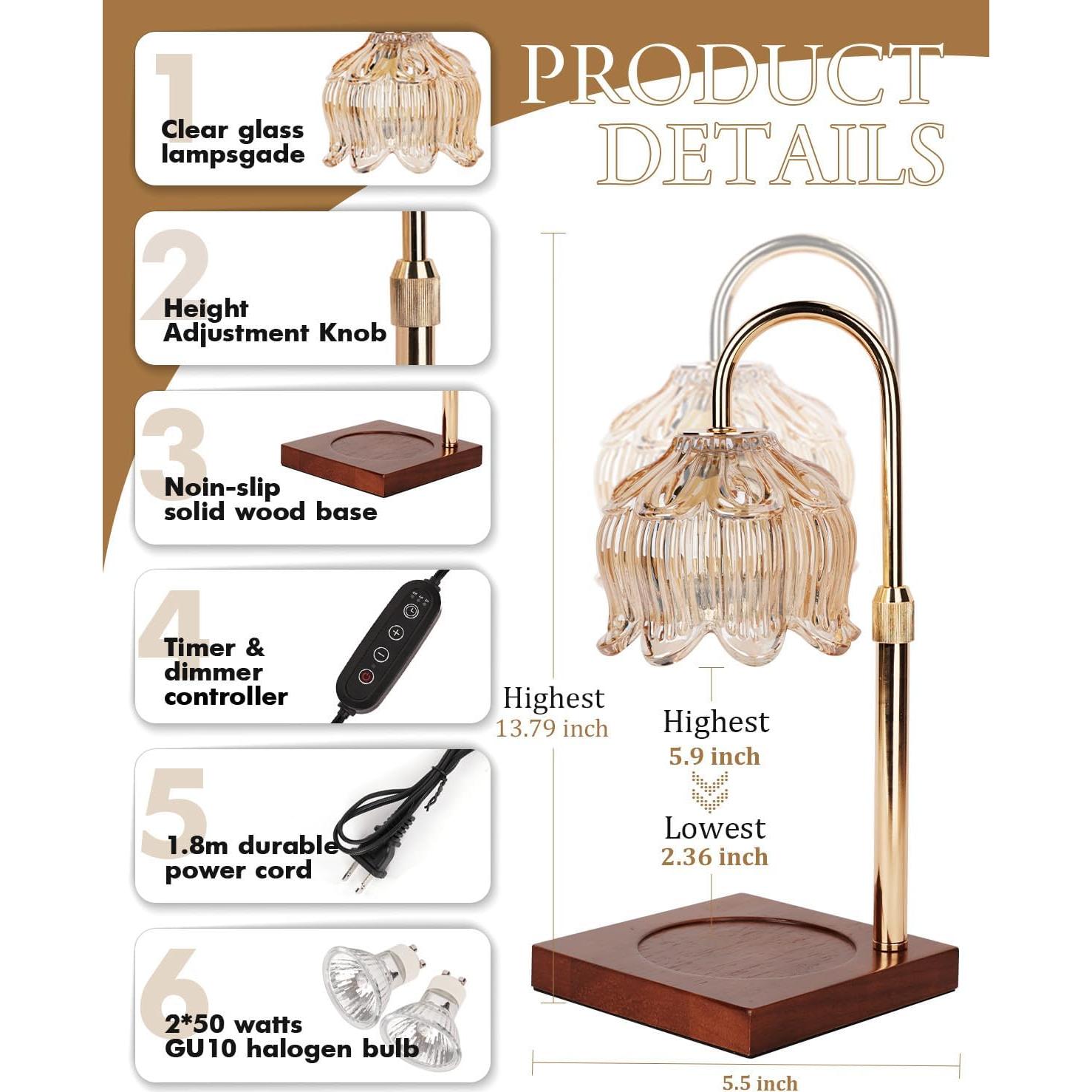 Lámpara Calentadora de Velas Funistree con Temporizador y Regulable