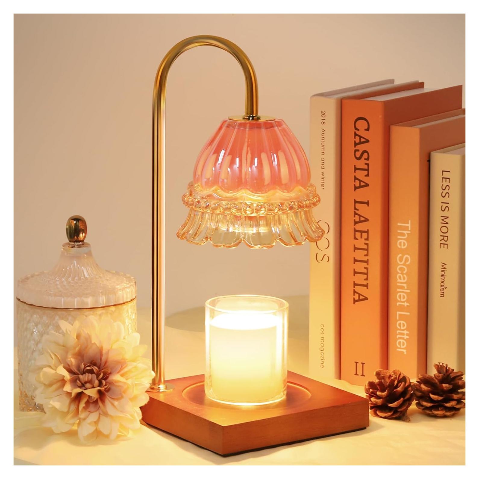 Lámpara Calentadora de Velas TigQiang Rosa con Temporizador