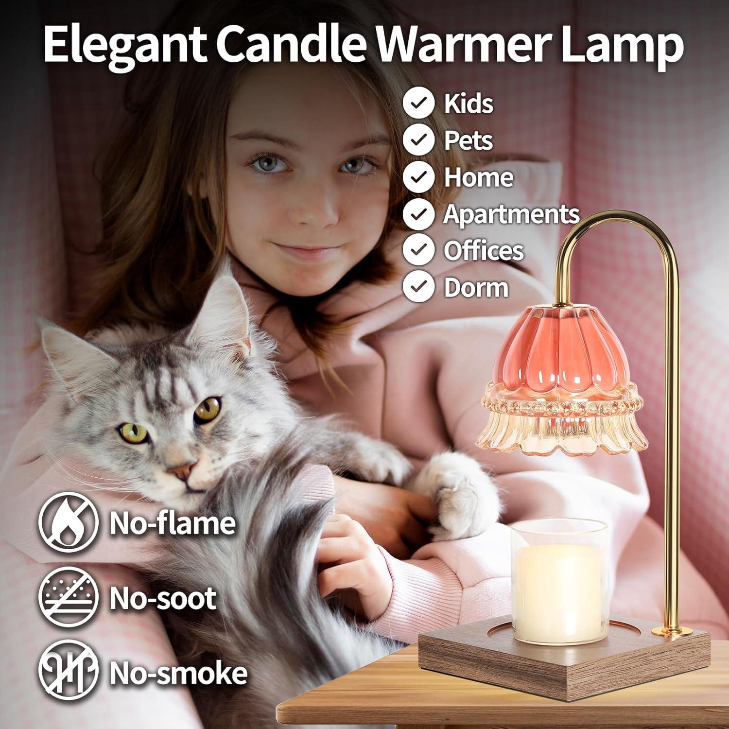 Lámpara Calentadora de Velas TigQiang Rosa con Temporizador