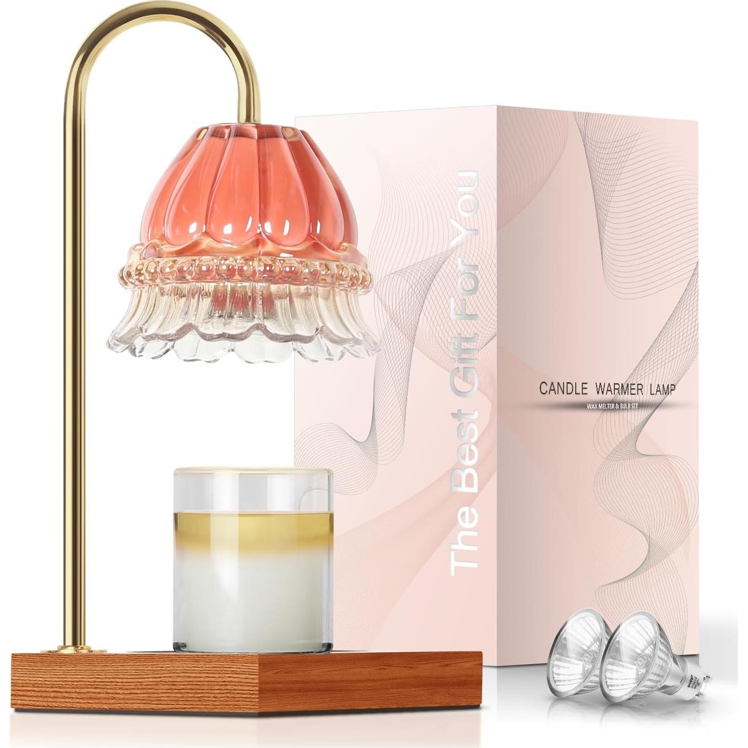 Lámpara Calentadora de Velas TigQiang Rosa con Temporizador