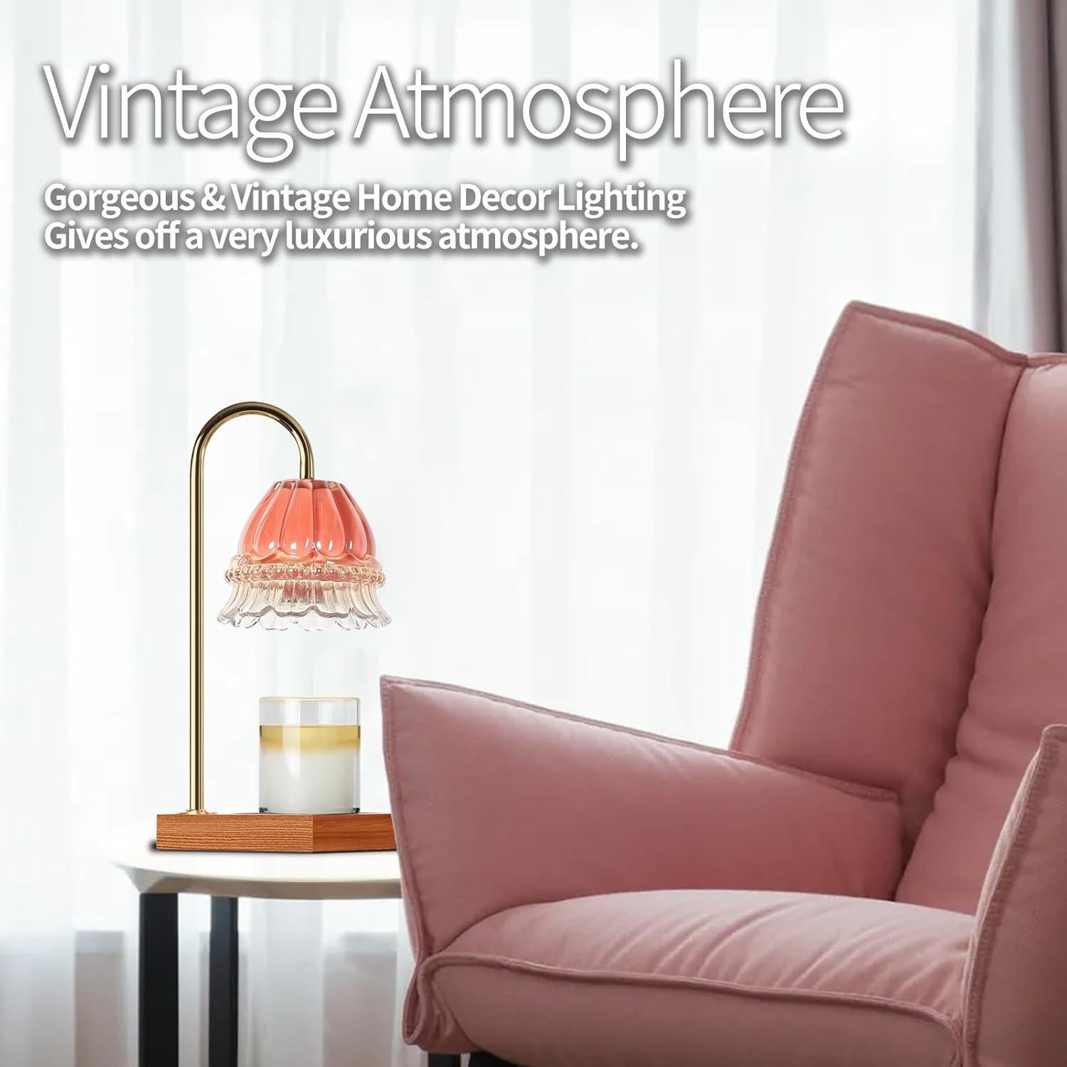 Lámpara Calentadora de Velas TigQiang Rosa con Temporizador