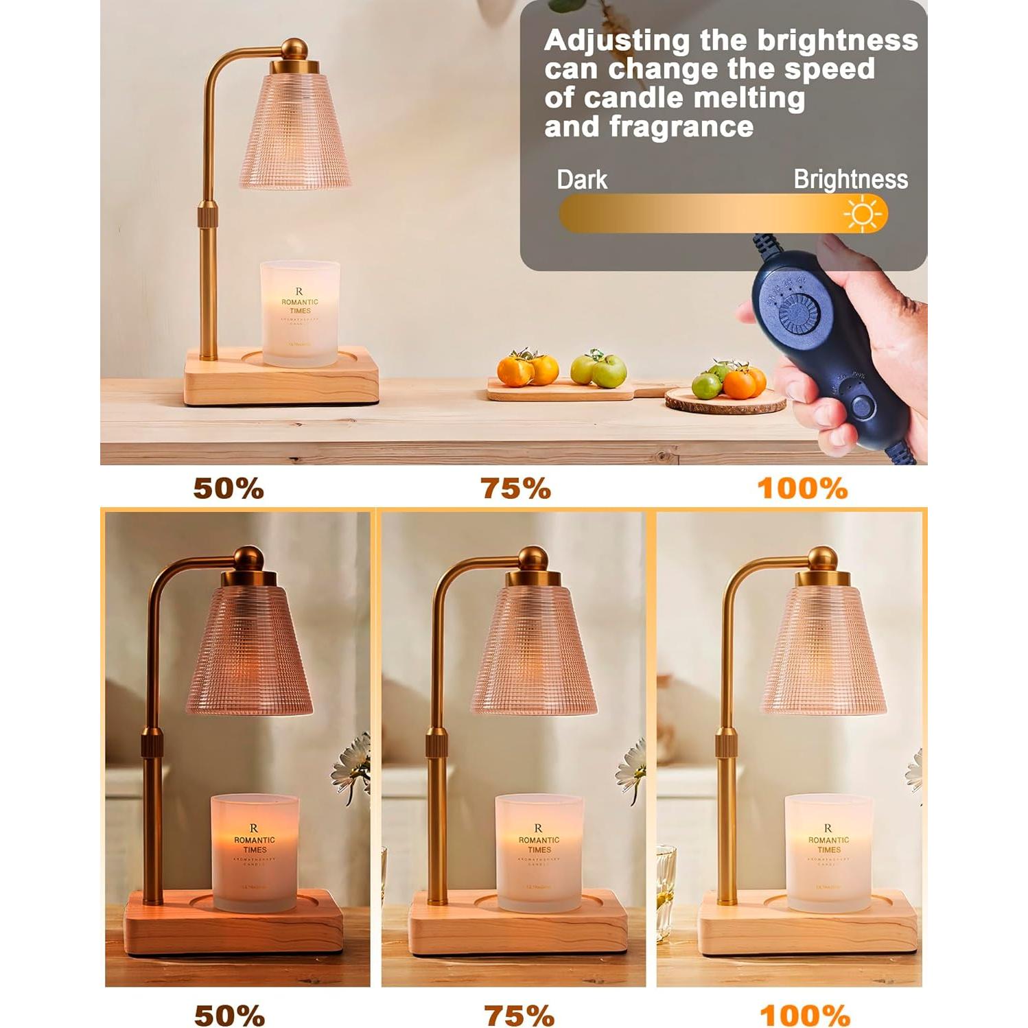 Lámpara Calentadora de Velas HONGZZI Dorada con Temporizador