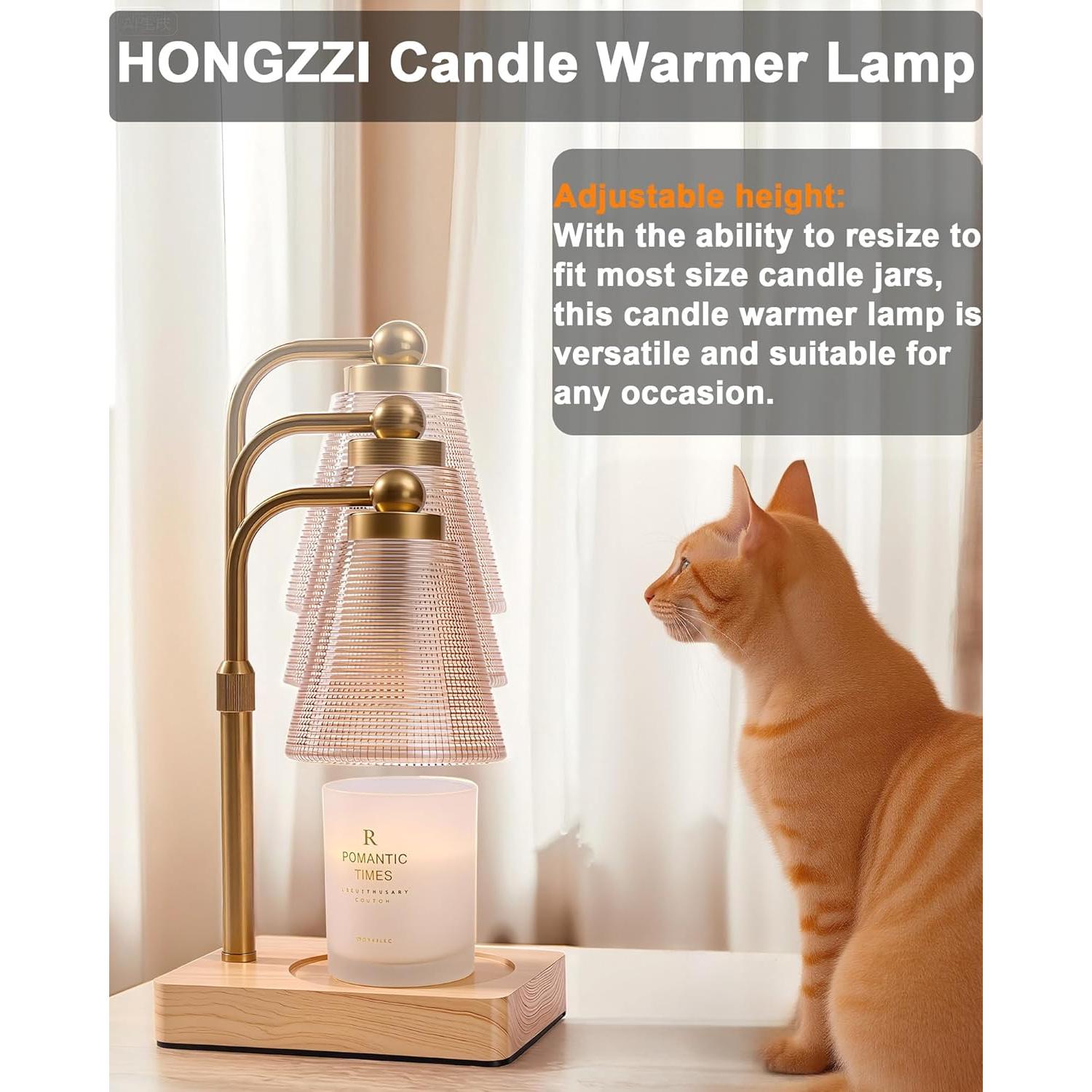 Lámpara Calentadora de Velas HONGZZI Dorada con Temporizador