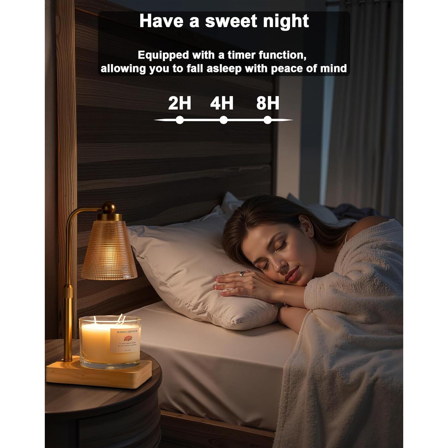 Lámpara Calentadora de Velas HONGZZI Dorada con Temporizador