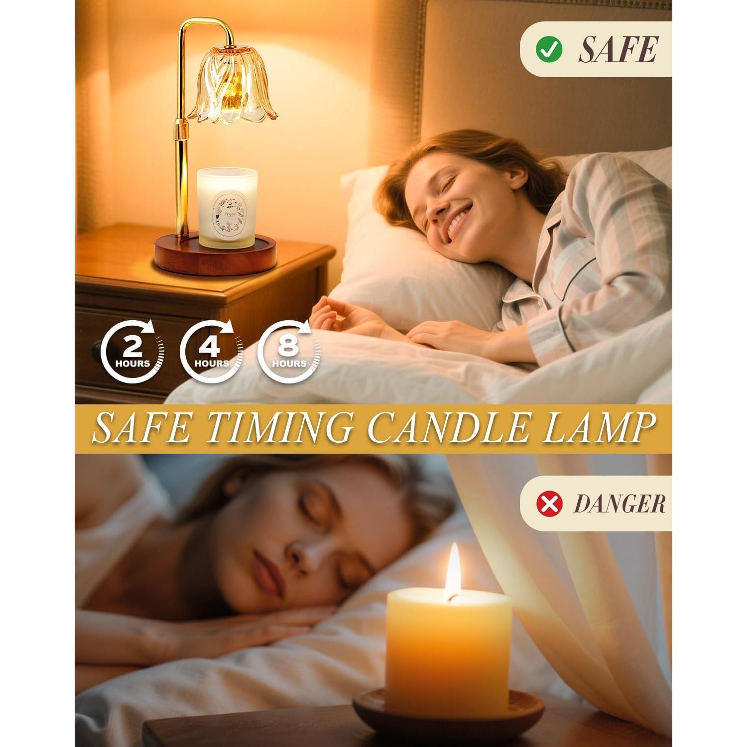 Lámpara Calentadora de Velas Funslive con Temporizador y Brillo Ajustable