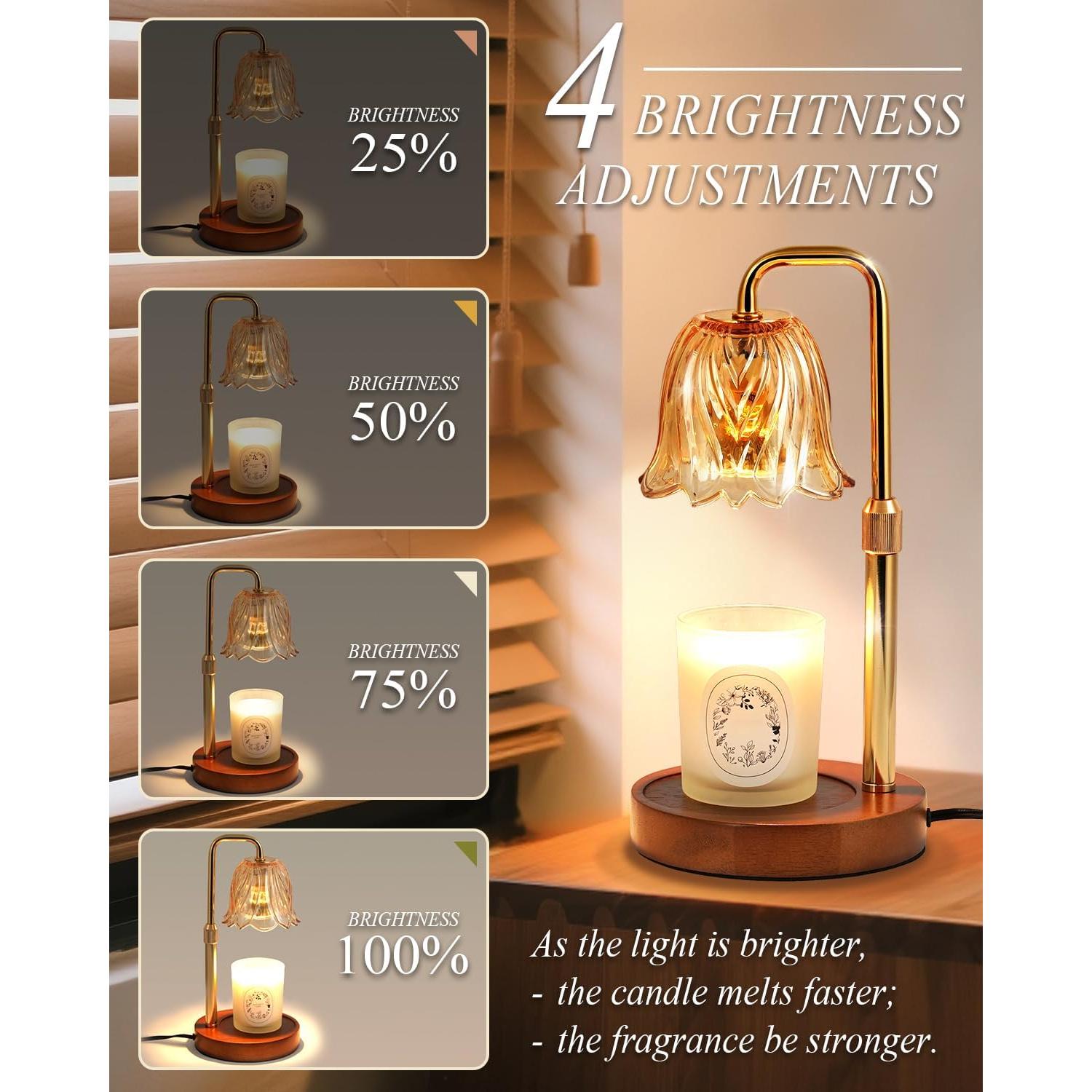 Lámpara Calentadora de Velas Funslive con Temporizador y Brillo Ajustable