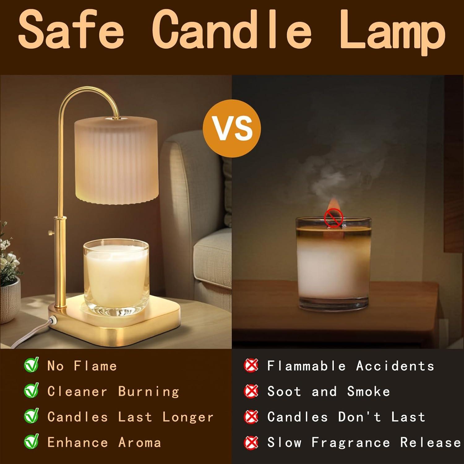 Lámpara Calentadora de Velas Fobyni Dorada con Temporizador