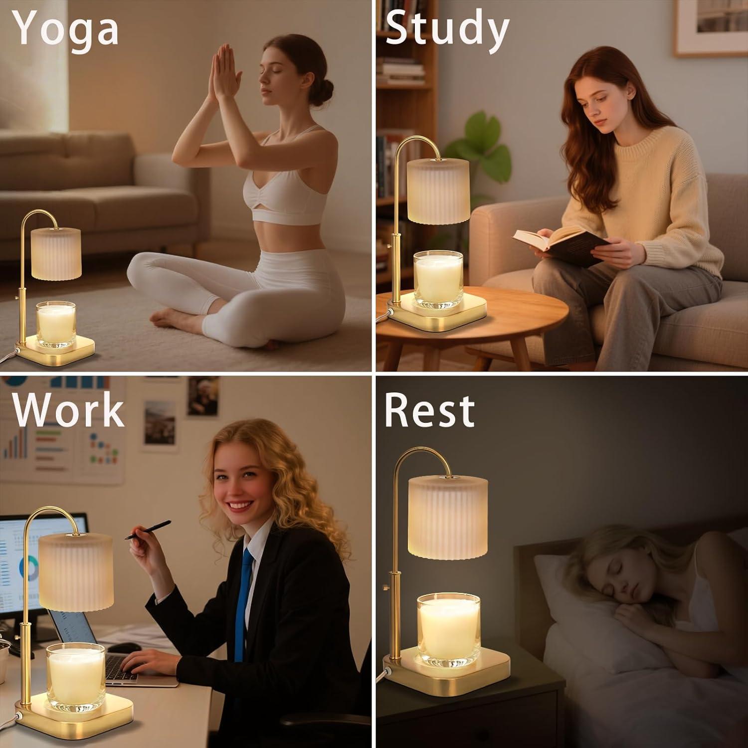 Lámpara Calentadora de Velas Fobyni Dorada con Temporizador