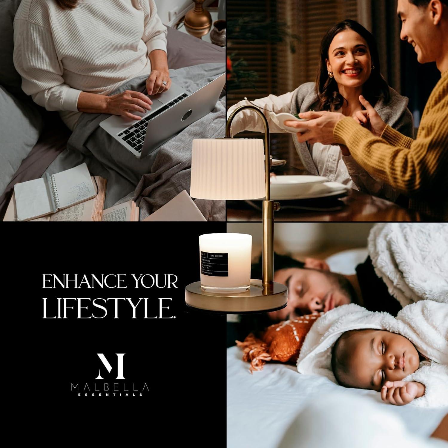 Lámpara Calentadora de Vela Malbella Essentials Regulable 33.8cm