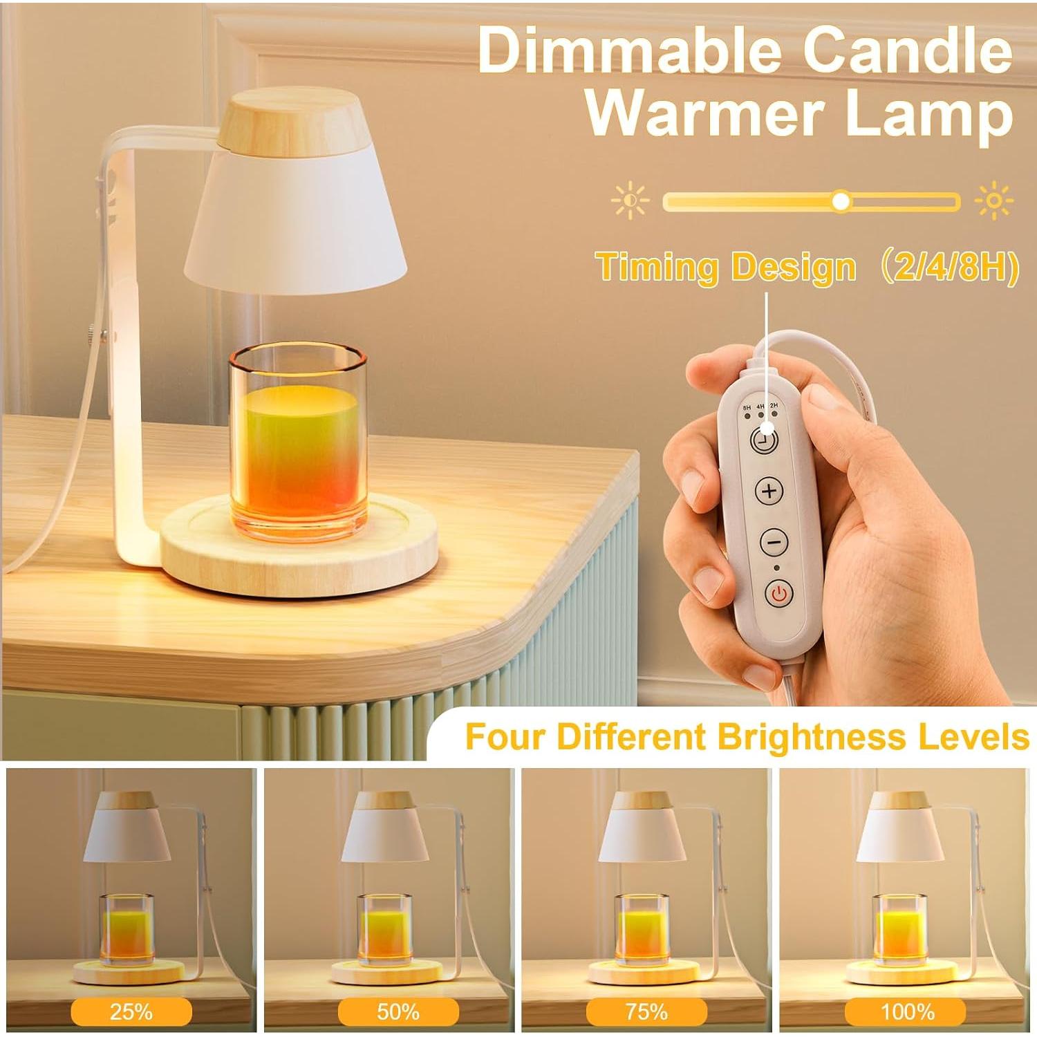 Lámpara Calentadora de Velas WOLDFY Regulable con Temporizador