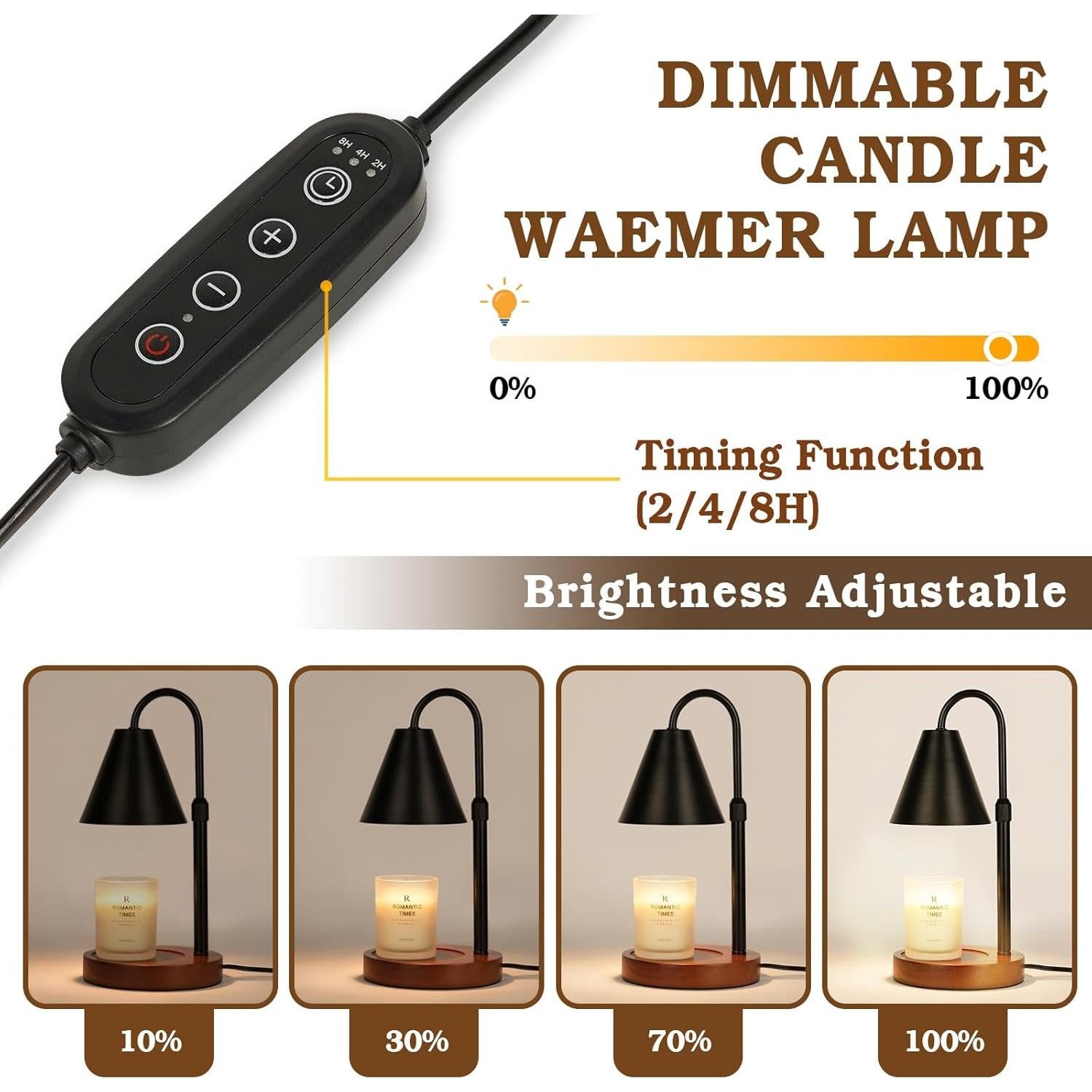 Lámpara Calentadora de Velas Funistree Negra con Temporizador