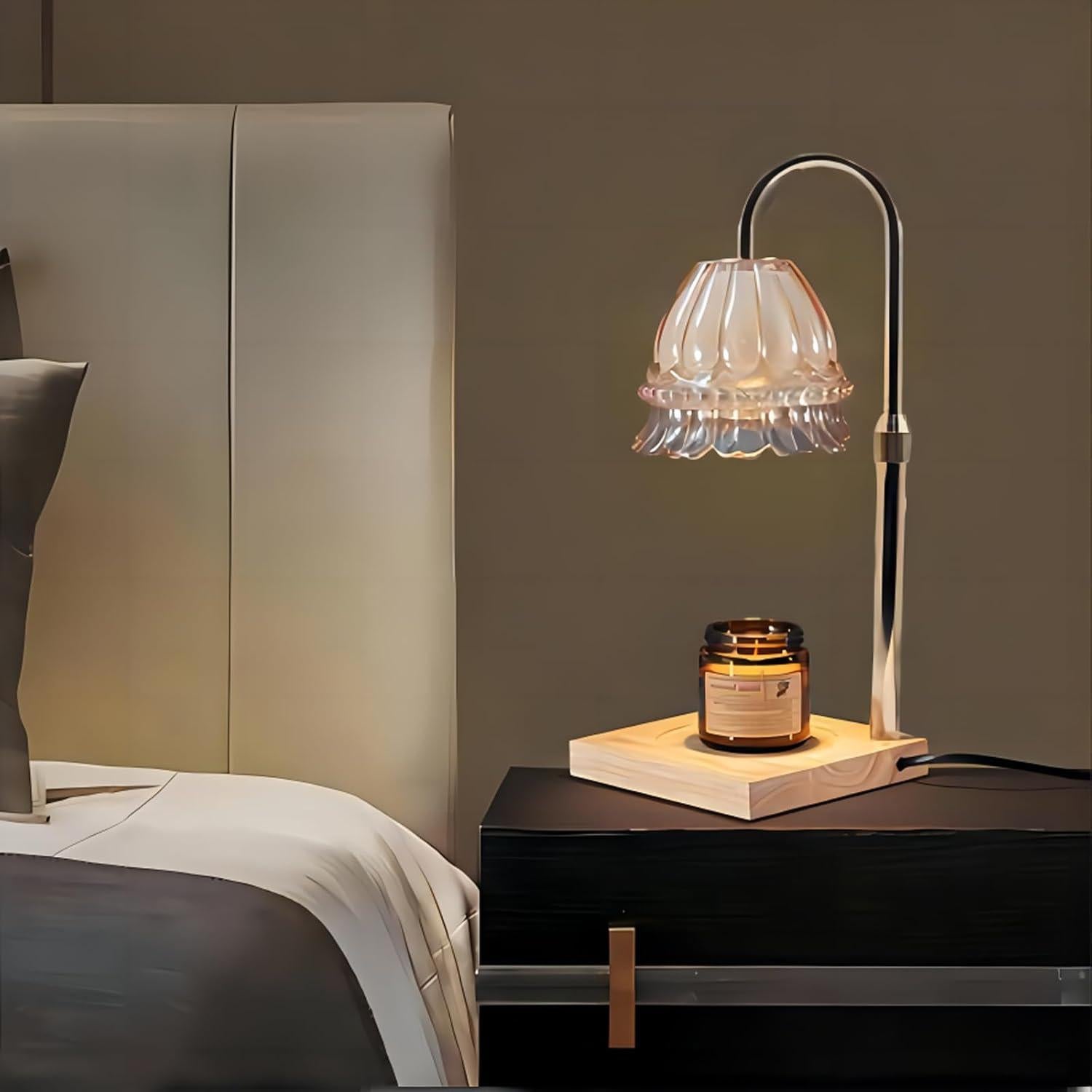 Lámpara Calentadora de Velas WARMCITY Ámbar Floral Ajustable