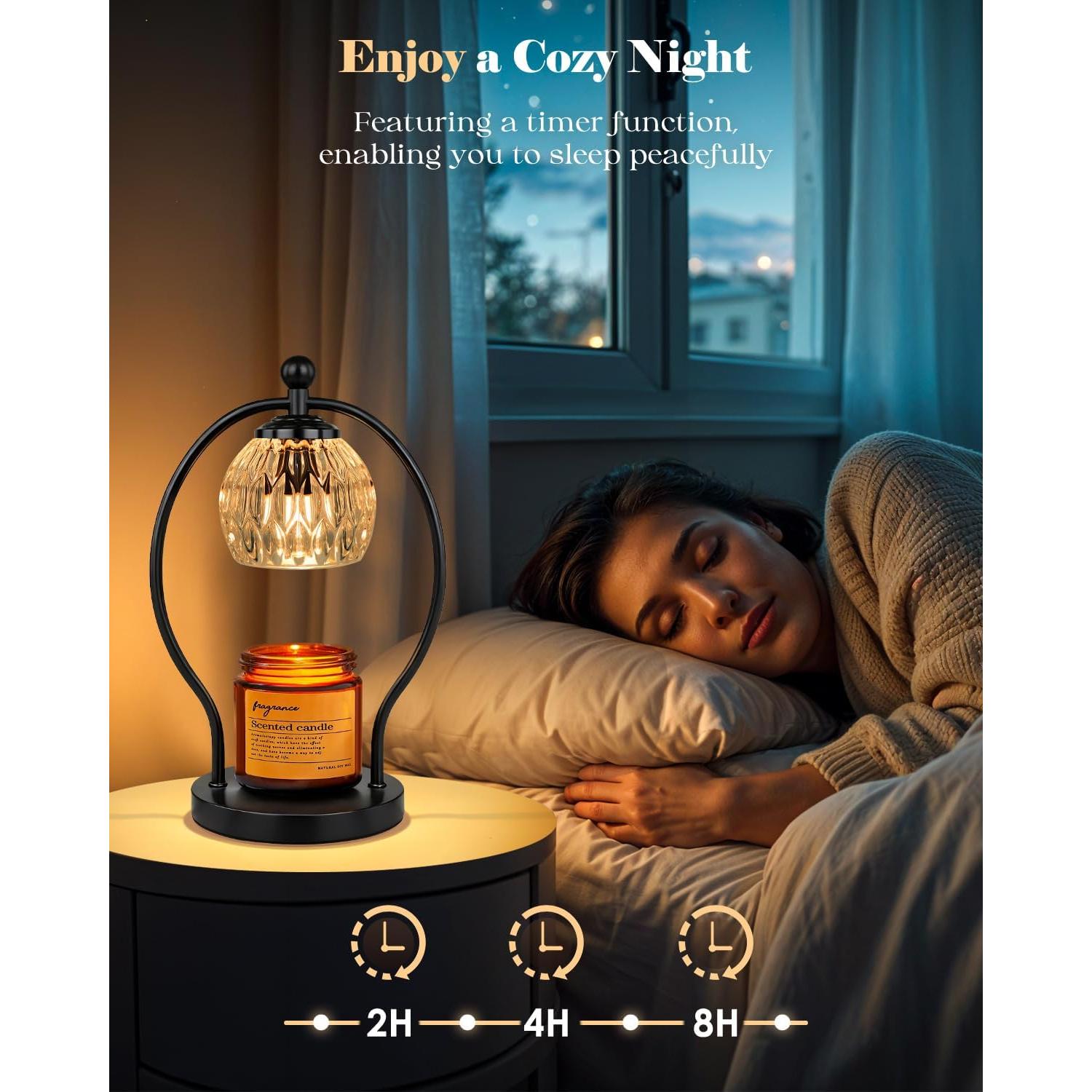 Lámpara Calentadora de Velas LANICHO con Temporizador y 2 Bombillas