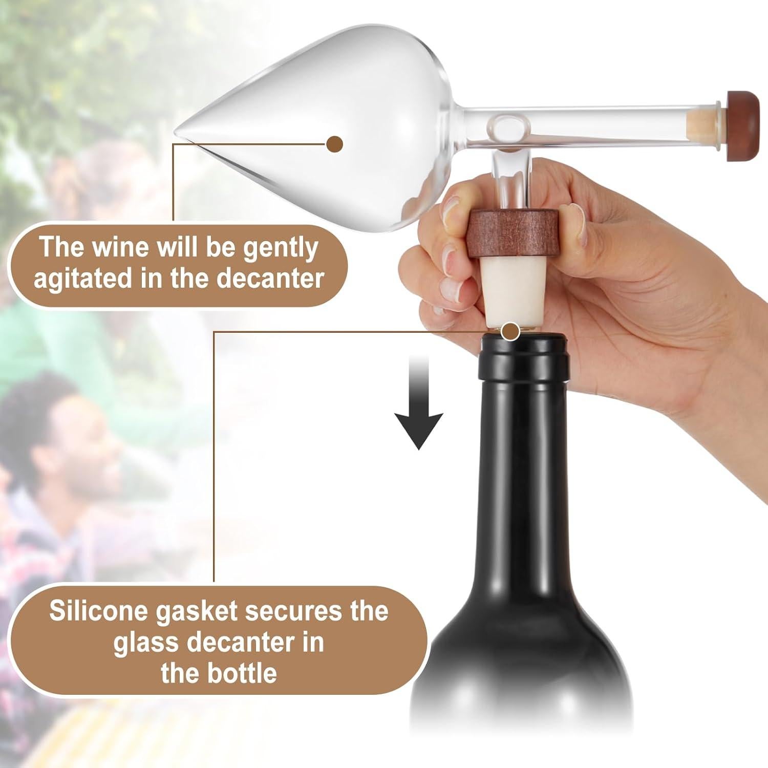 Decantador de vino CHENGU con aireador y vertedor 17.5x6.5cm