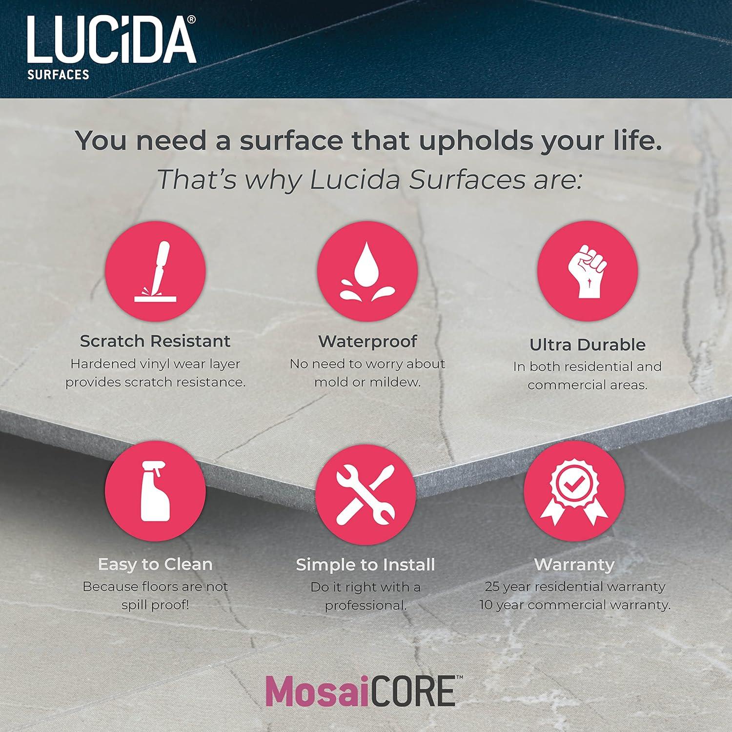 Losas de Vinilo Lucida Surfaces MosaiCore 26 Pzas 1.41 m²