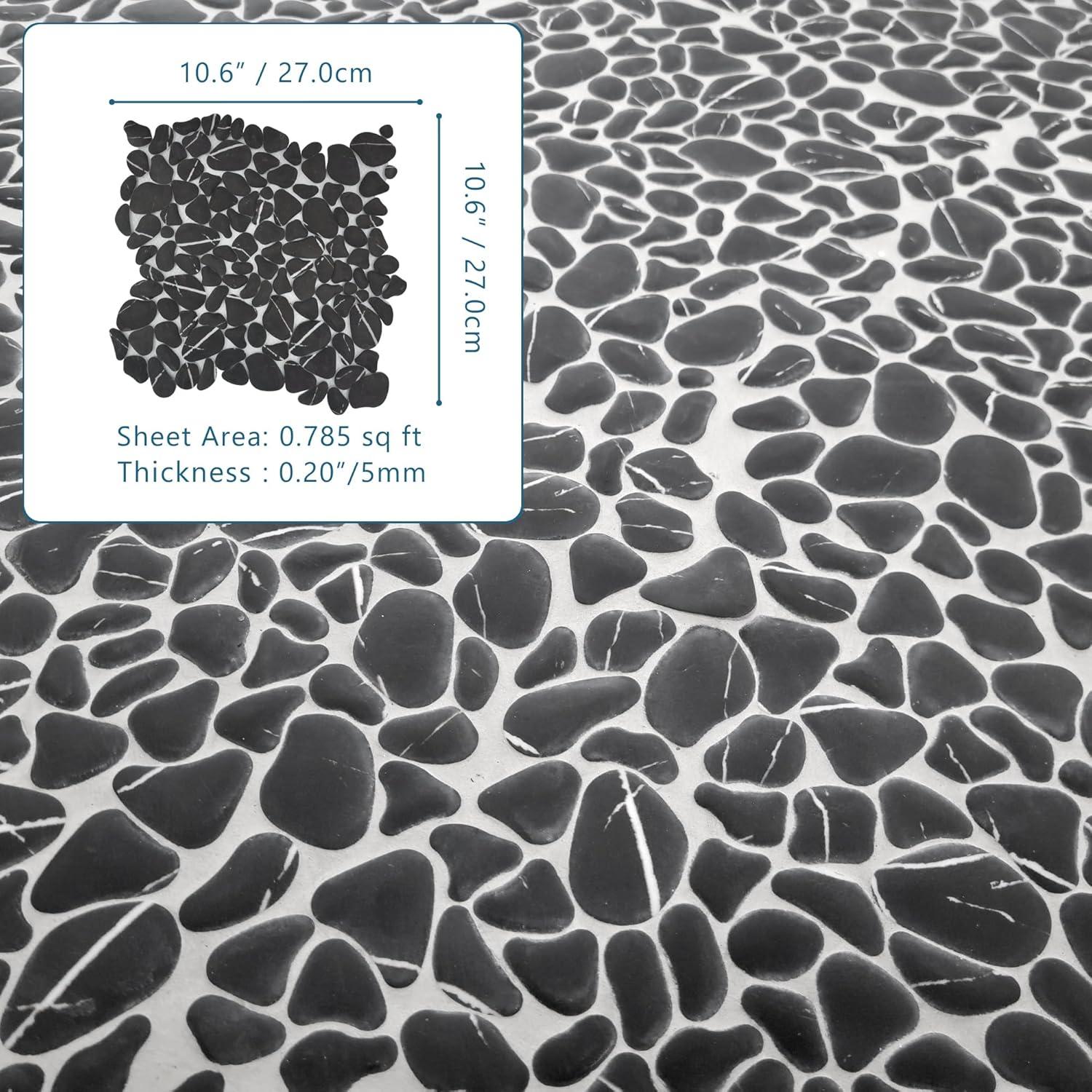 Baldosa de Guijarros Sunwings Negro Marquina 10 Hojas 0.73 m²