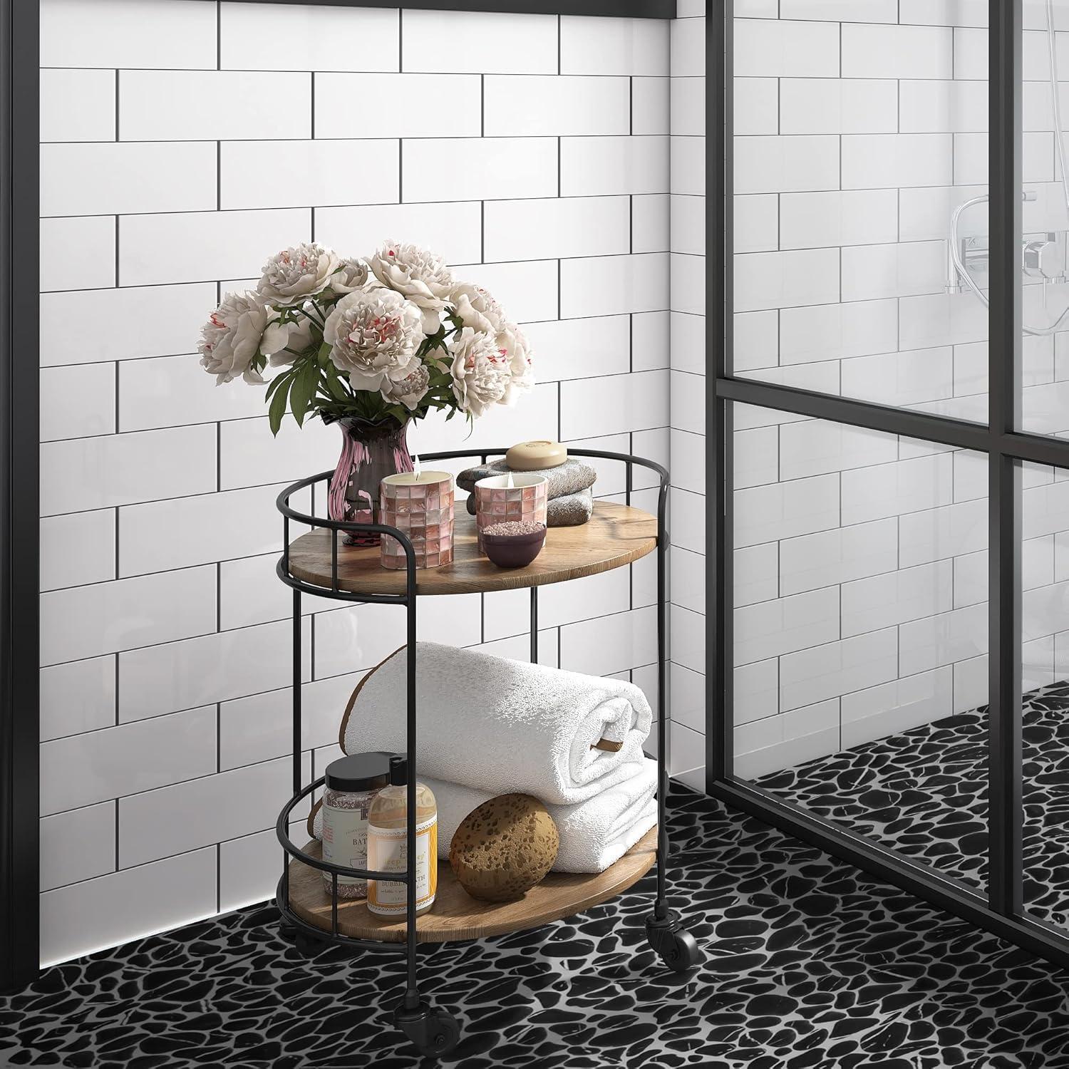 Baldosa de Guijarros Sunwings Negro Marquina 10 Hojas 0.73 m²