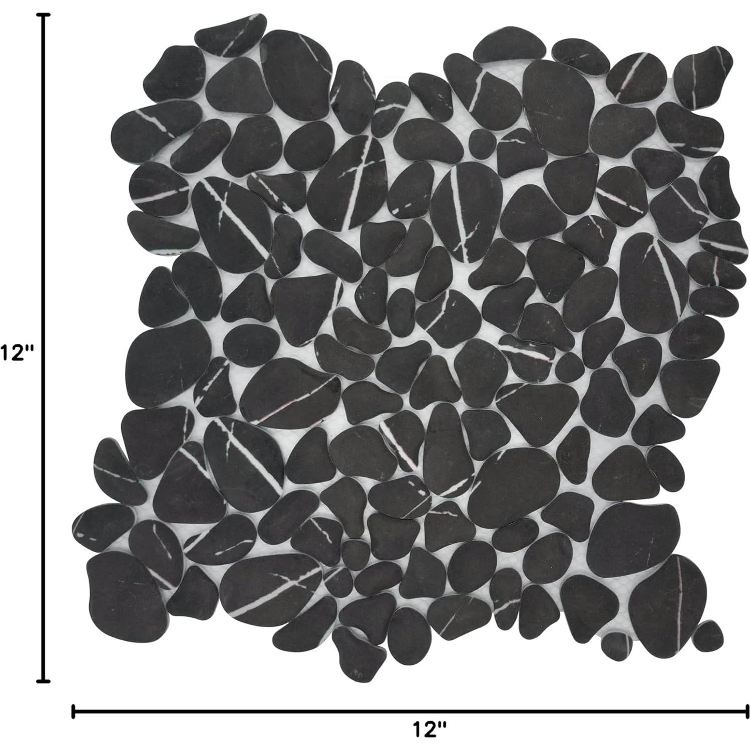 Baldosa de Guijarros Sunwings Negro Marquina 10 Hojas 0.73 m²